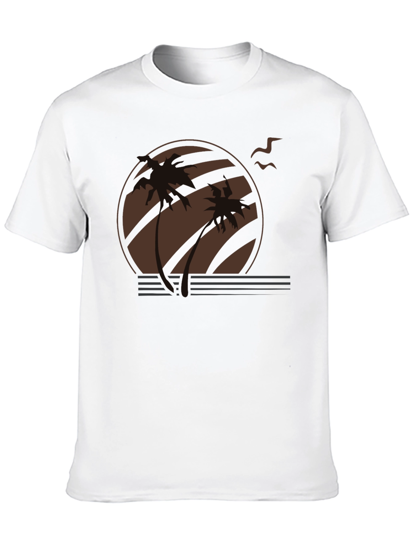 Black Sunset Palm Tree Graphic Tee - Retro Style view 10