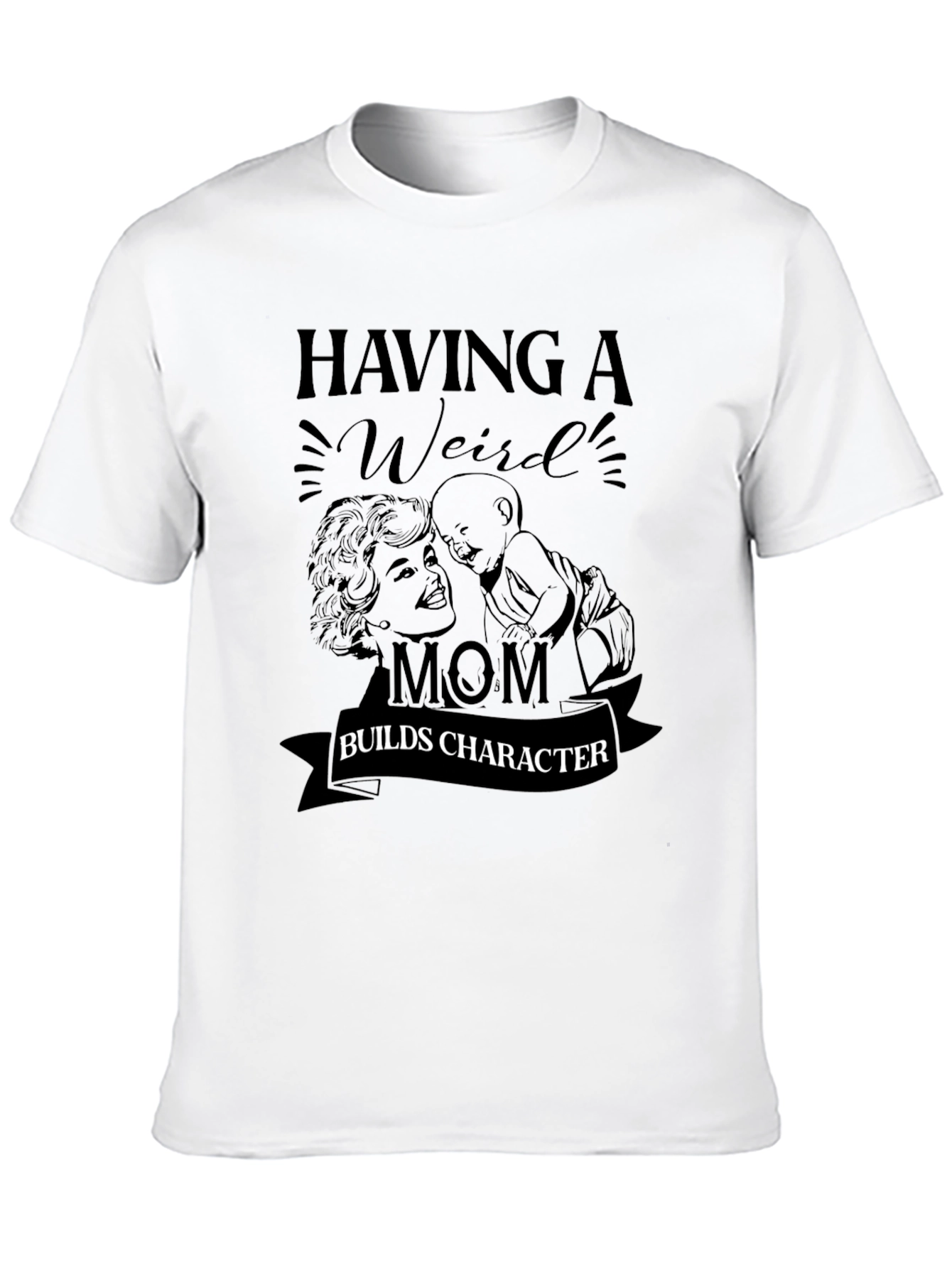 Black Weird Mom Builds Character Black T-Shirt view 10