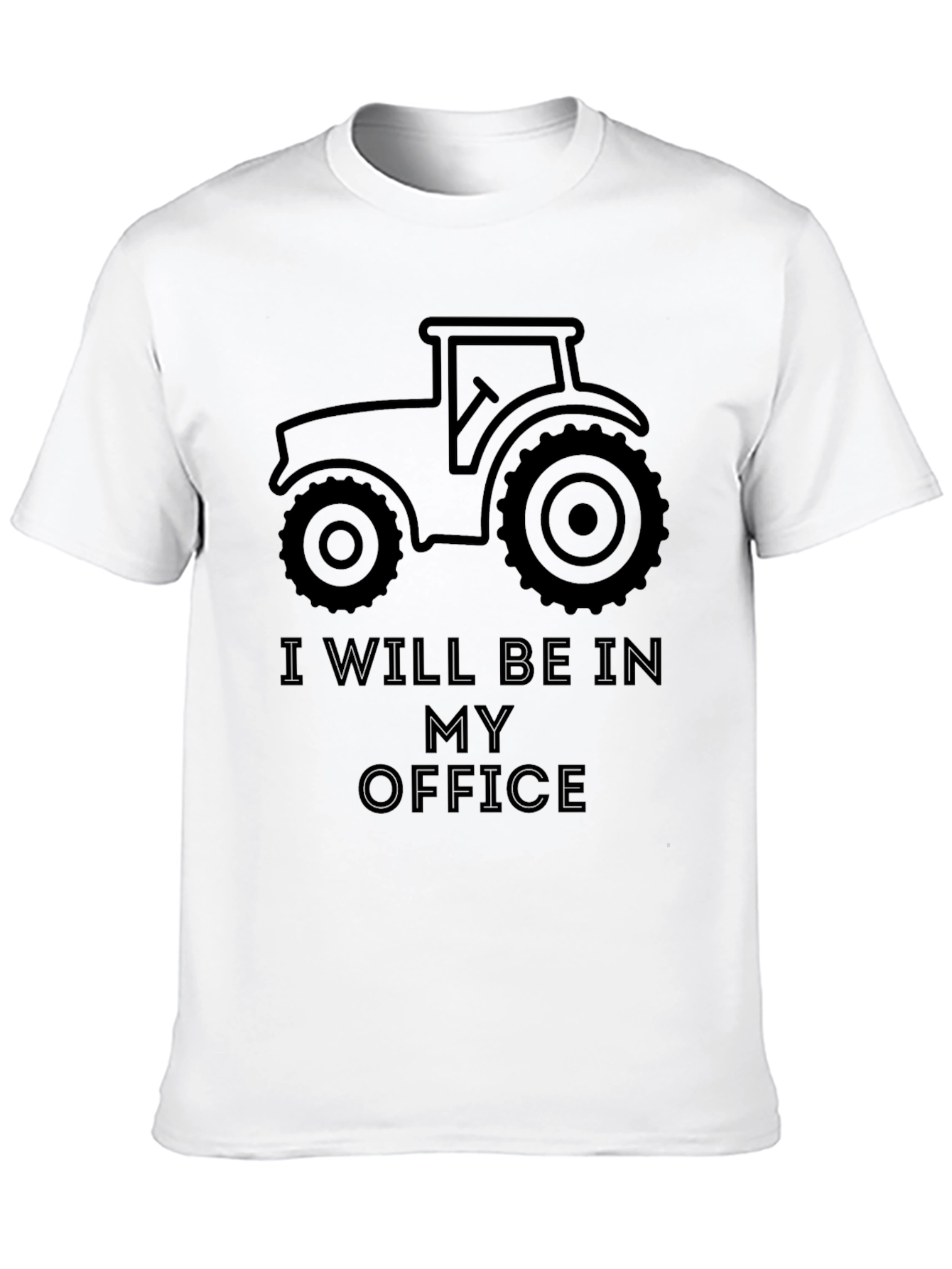 Black Tractor Office Funny Farm T-Shirt view 10