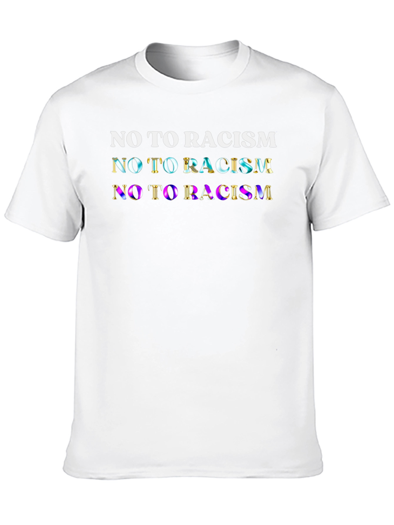 Black No To Racism Graphic T-Shirt - Unisex Equality Tee view 10