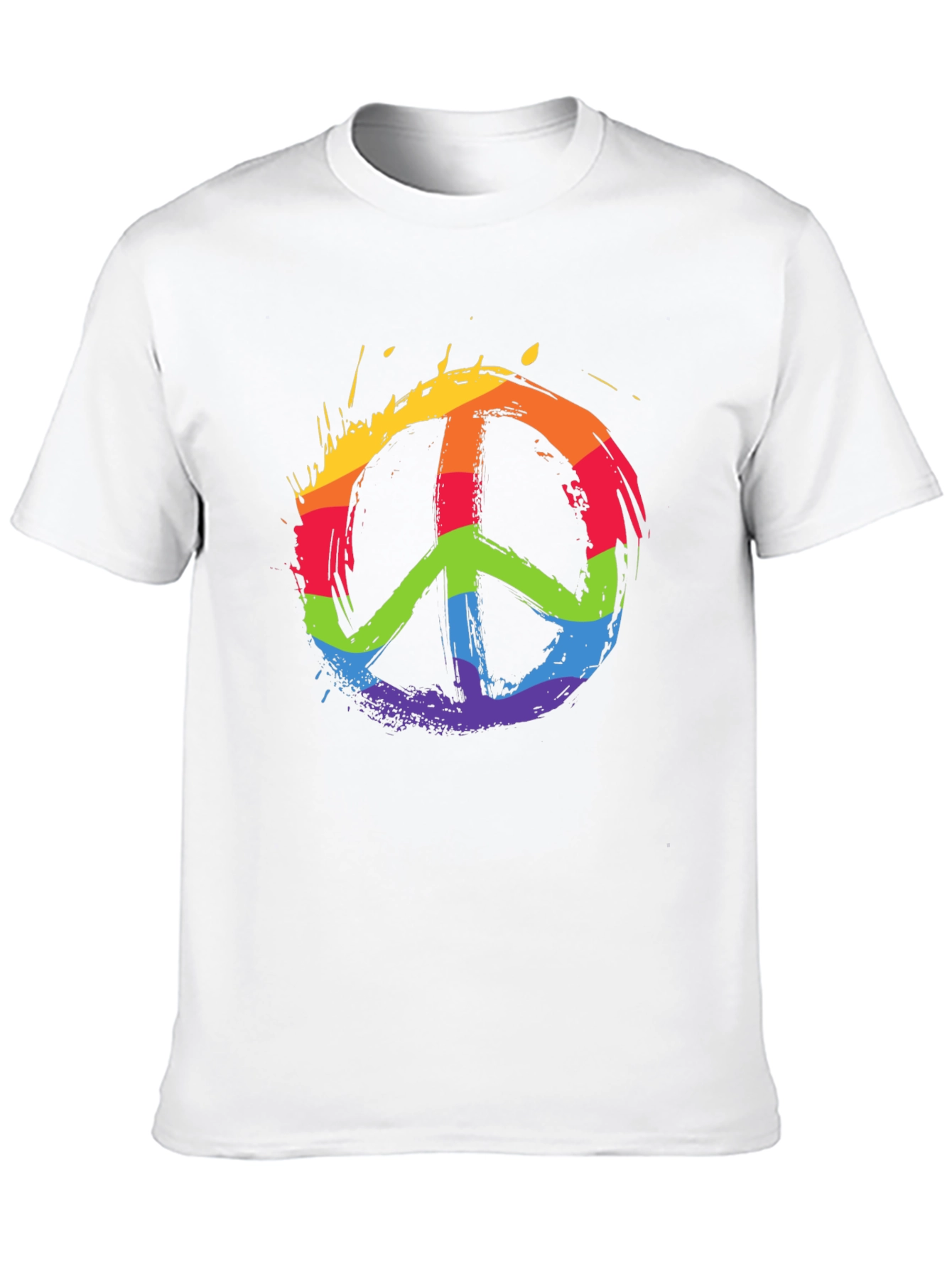Black Rainbow Peace Sign Graphic T-Shirt view 10