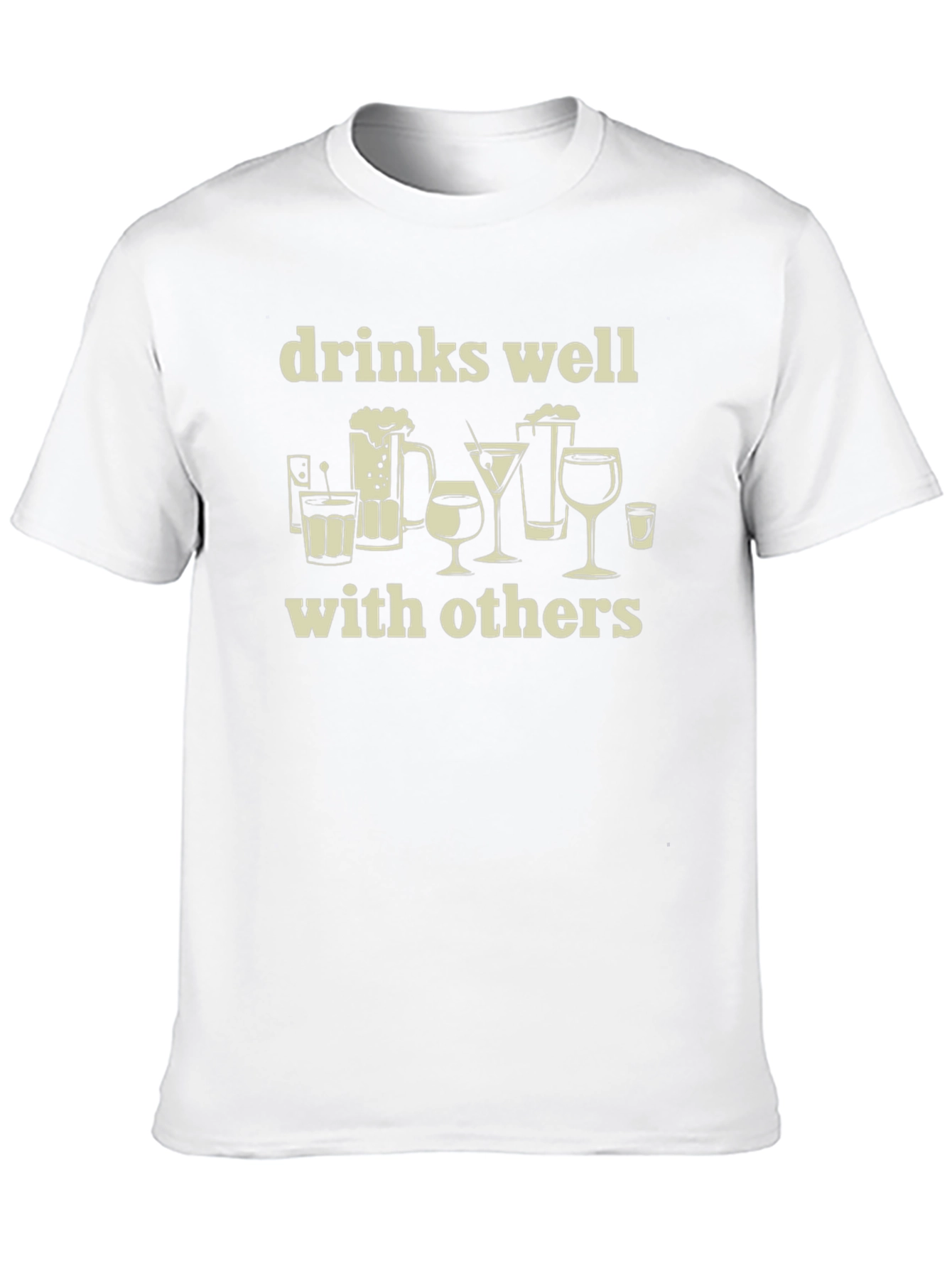 Black Drinks Well With Others Graphic Tee view 10