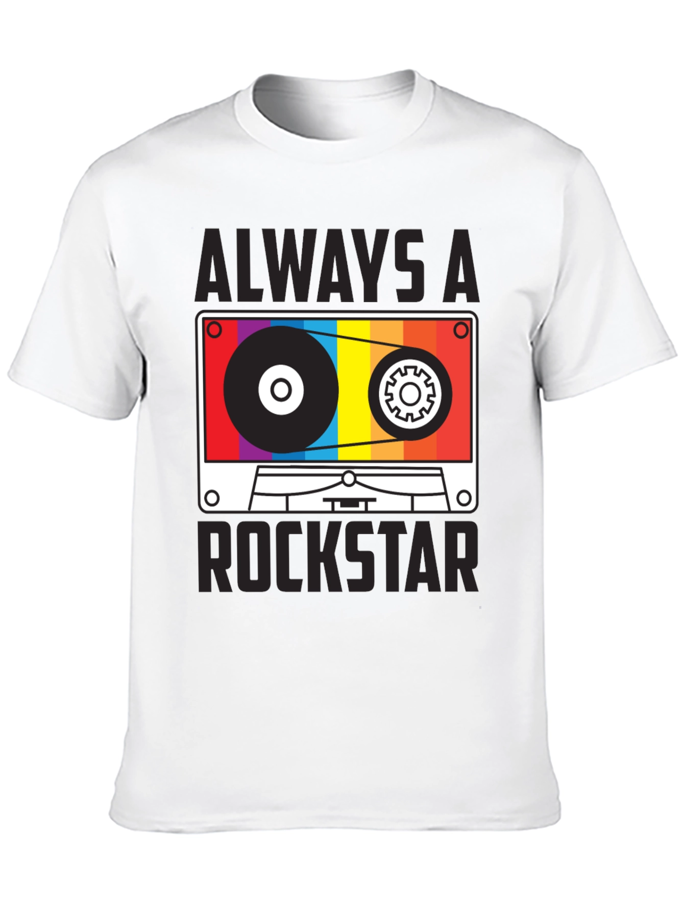 Black Always A Rockstar Cassette Graphic Tee view 10