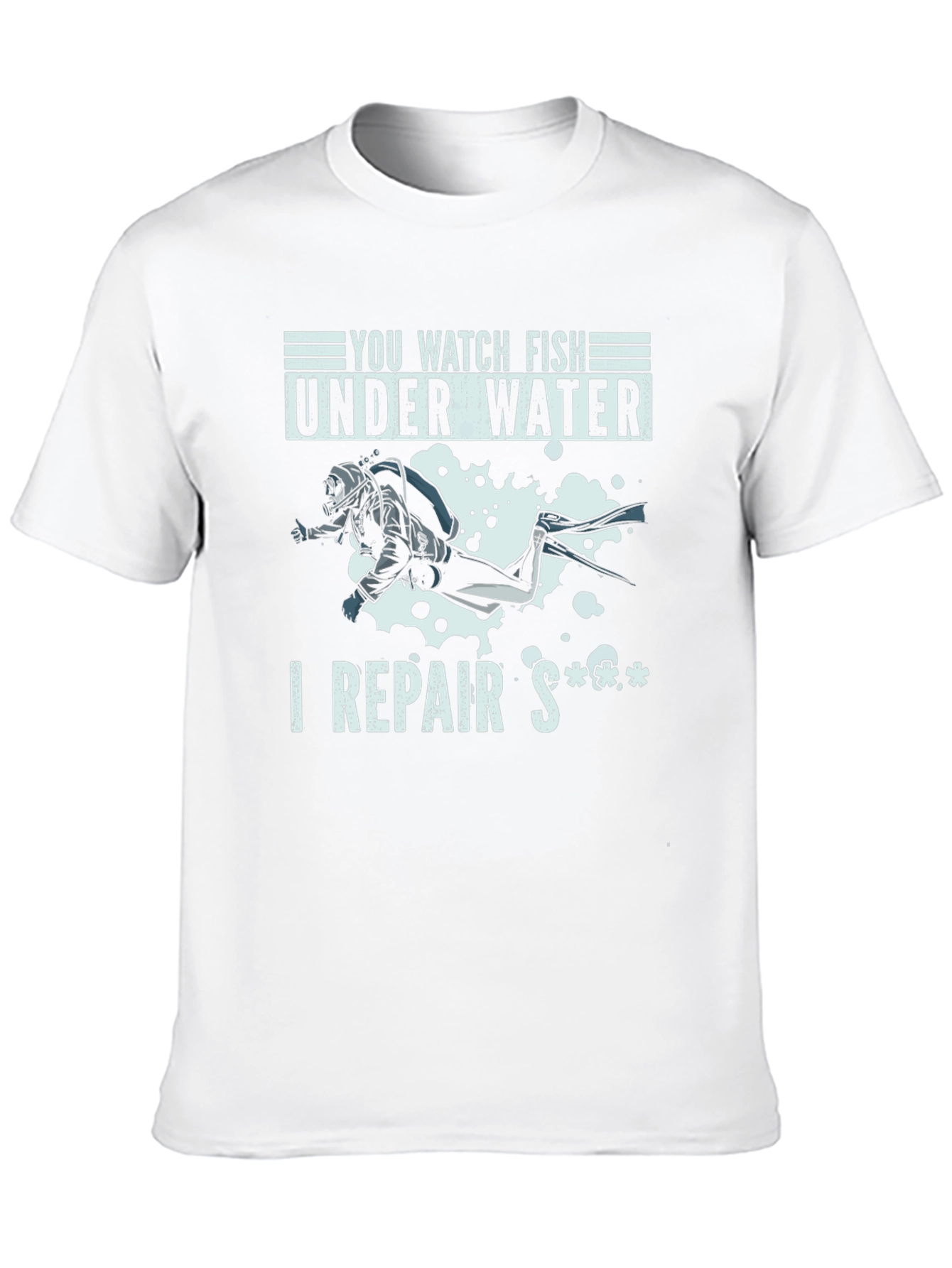 Black Funny Diver T-Shirt - I Repair Stuff view 10