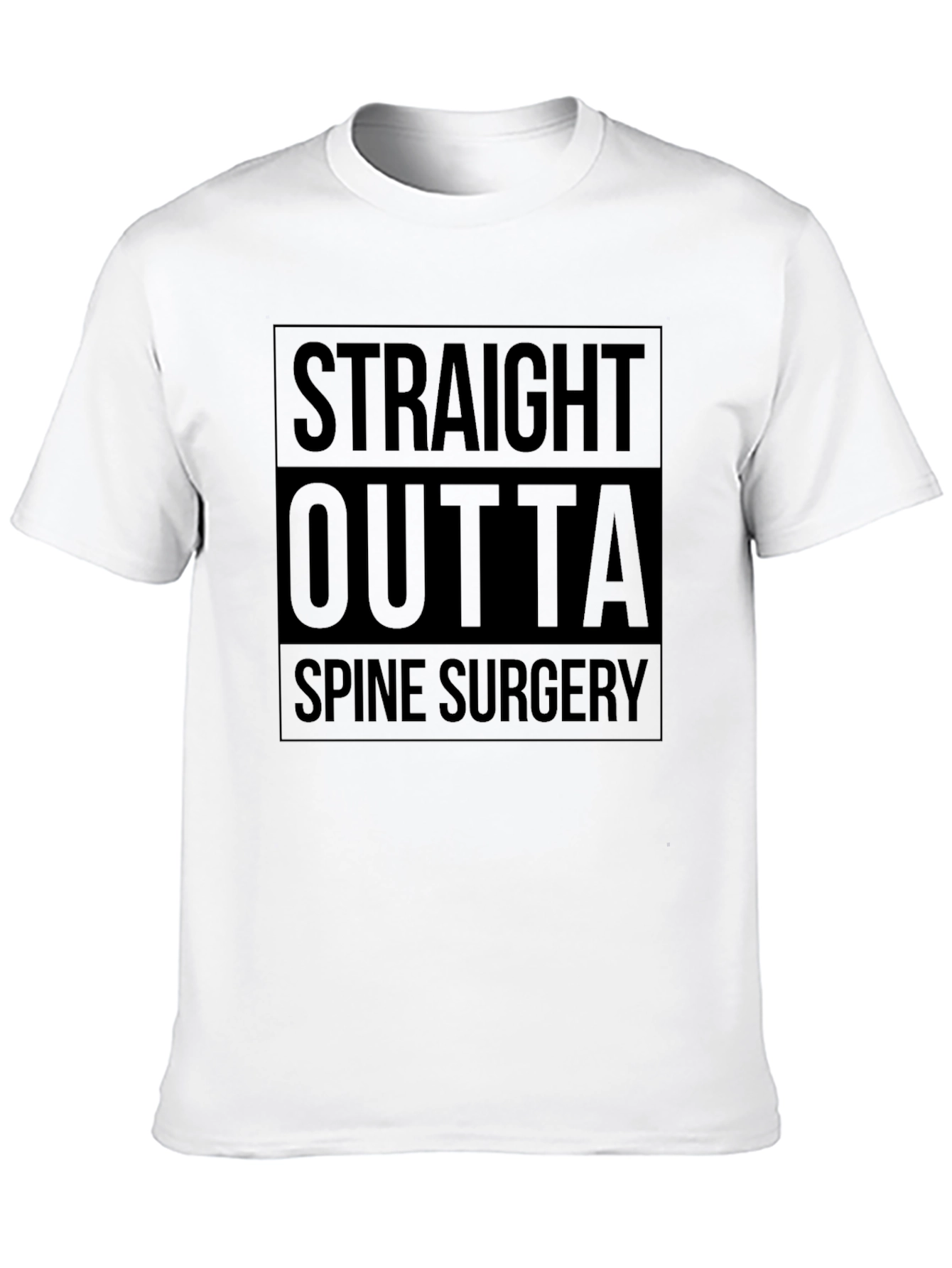Black Straight Outta Spine Surgery Black T-Shirt view 10