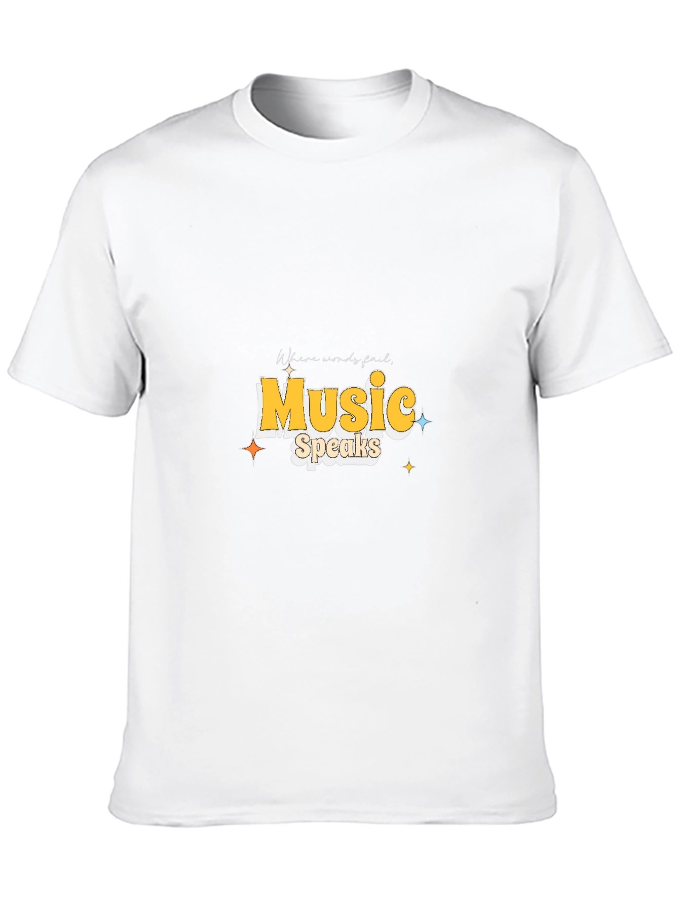 Black Music Speaks Graphic Tee - Black Cotton T-Shirt view 10