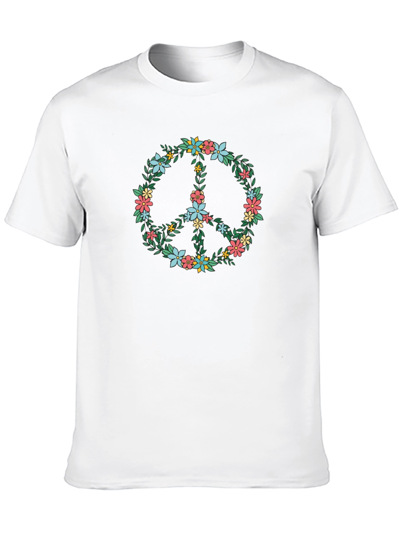 Black Floral Peace Sign Graphic T-Shirt view 10