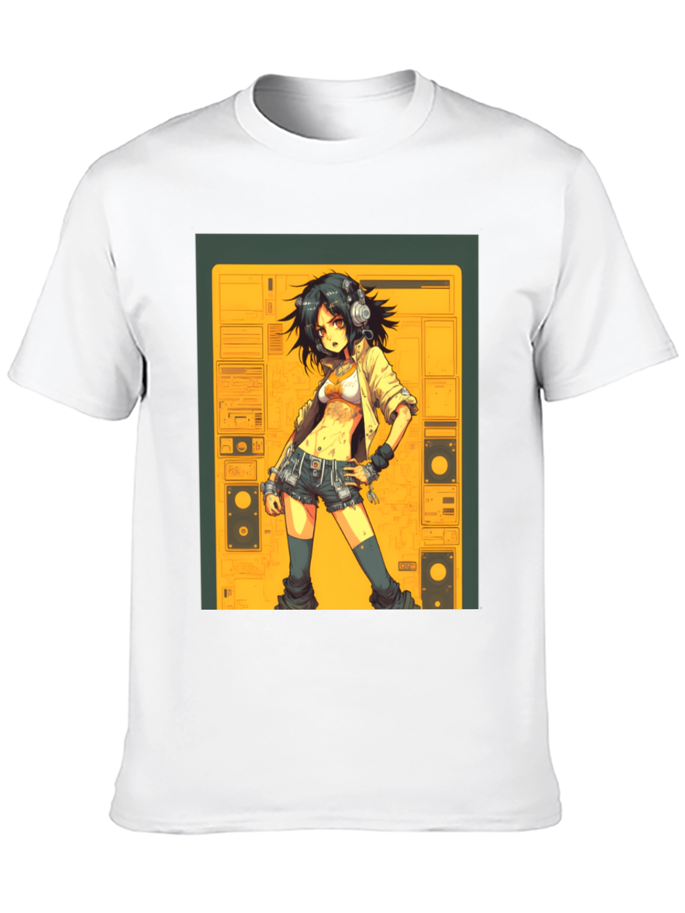 Black Anime Girl Graphic Tee - Black view 10