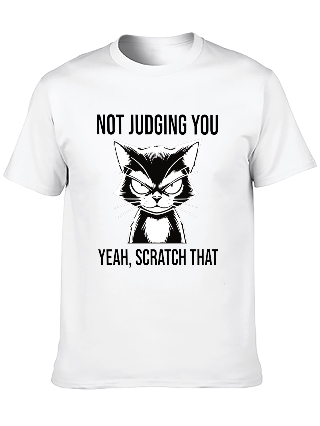 Black Funny Cat T-Shirt - Not Judging You Tee view 10