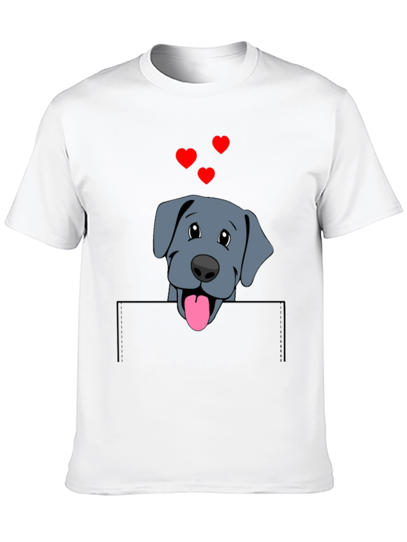 Black Cute Dog in Pocket T-Shirt view 10