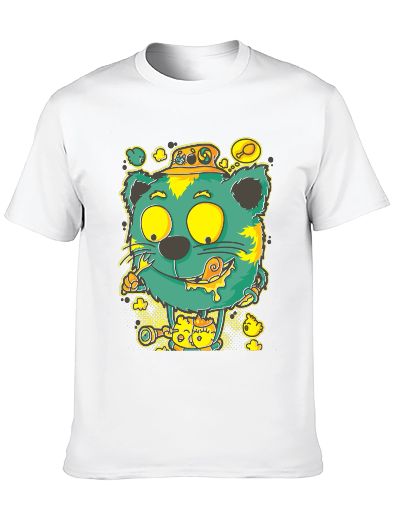 Black Cartoon Cat Graphic Tee view 10