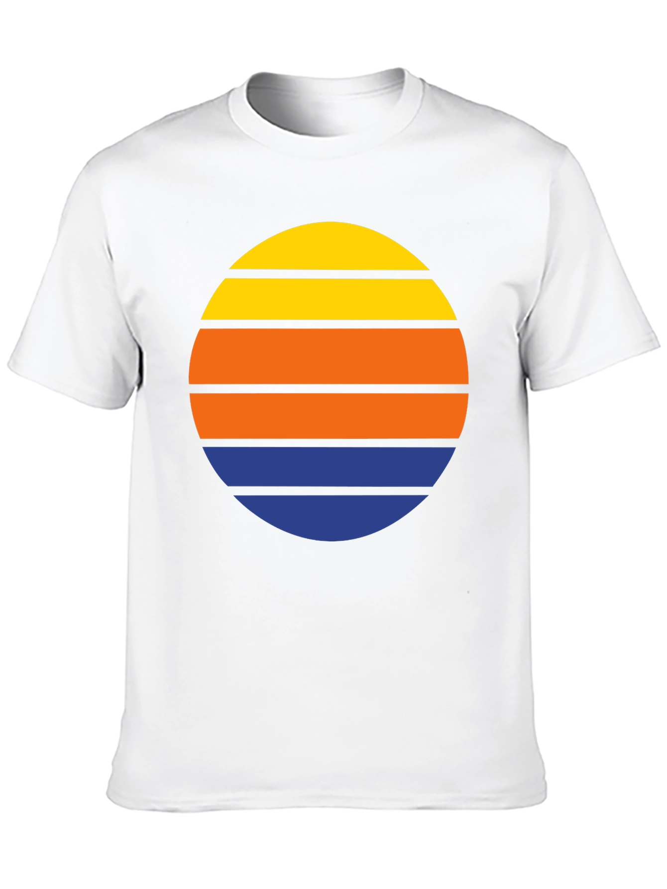 Black Retro Sunset Striped T-Shirt view 10