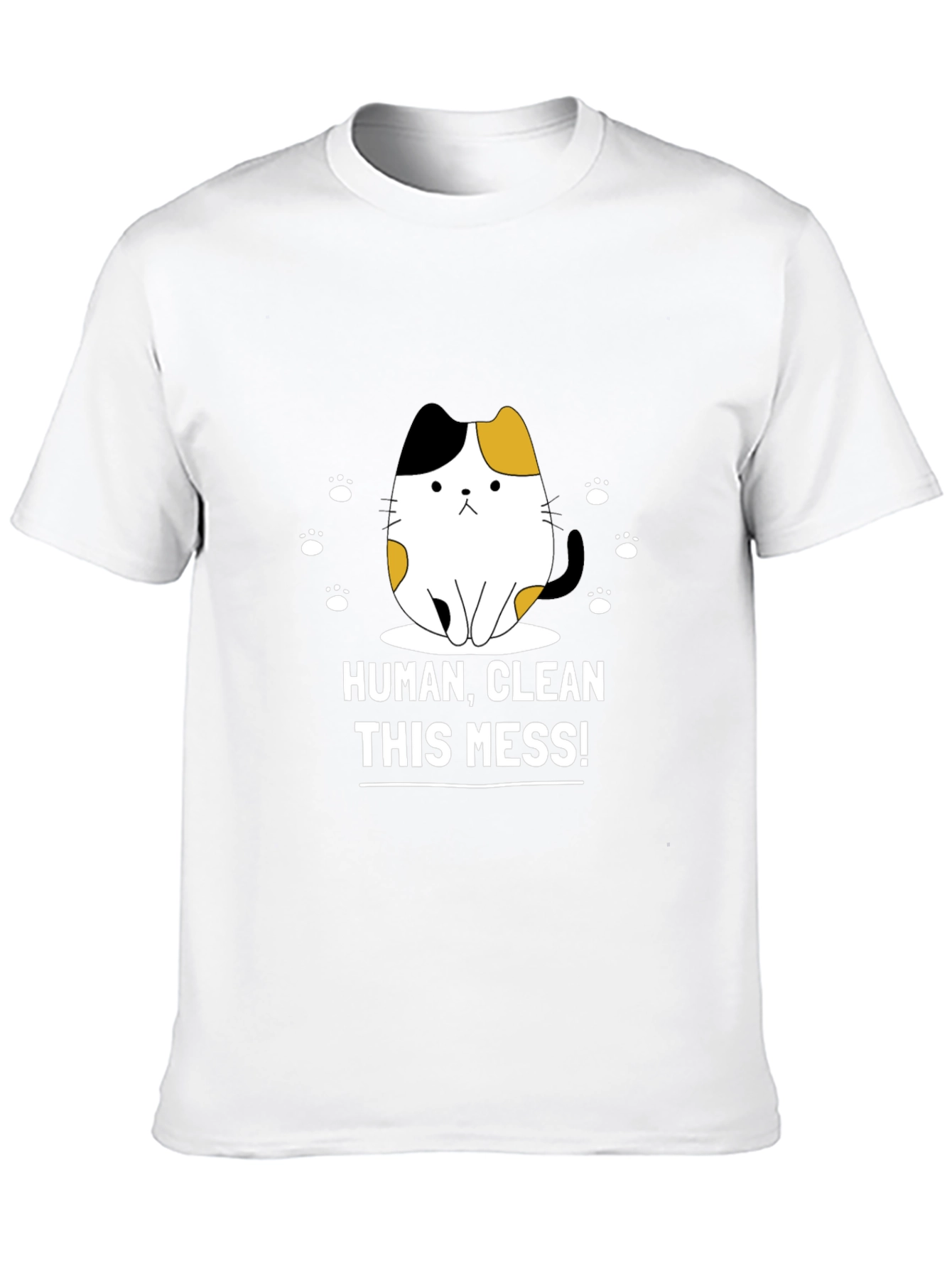 Black Funny Cat Graphic T-Shirt - Clean This Mess! view 10