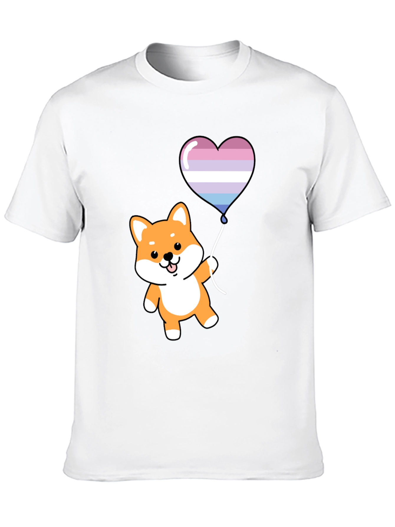 Black Shiba Inu Heart Balloon Graphic Tee view 10