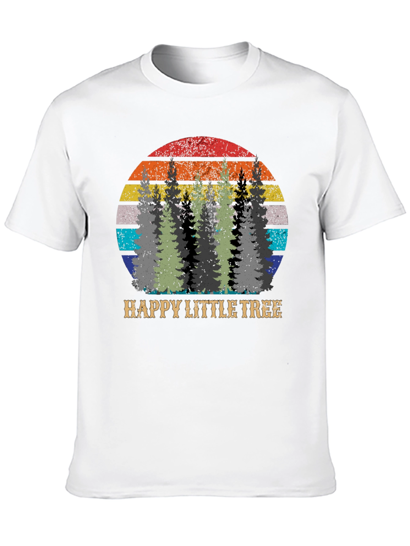 Black Happy Little Tree Graphic T-Shirt view 10