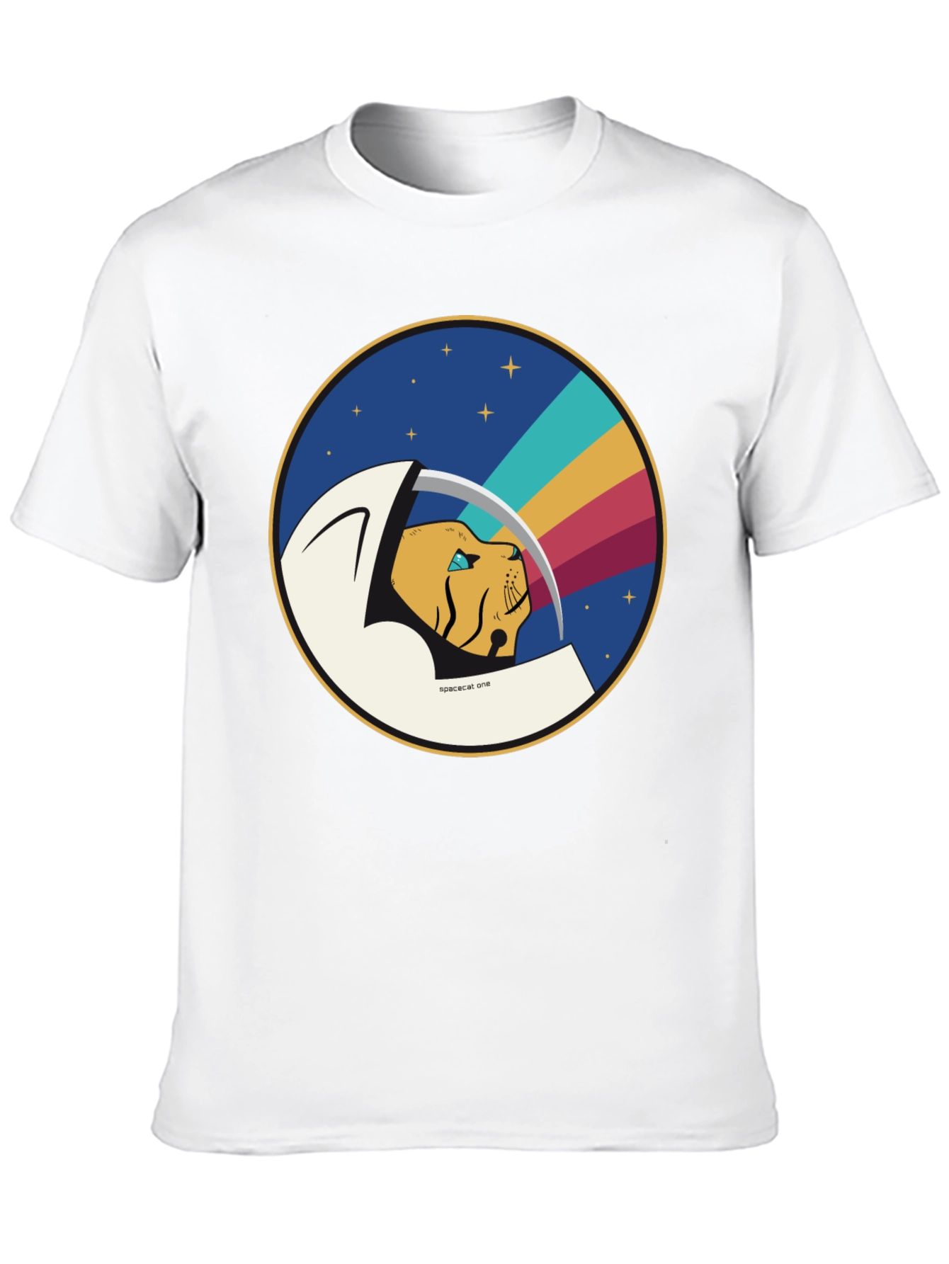 Black Space Cat One Graphic T-Shirt view 10