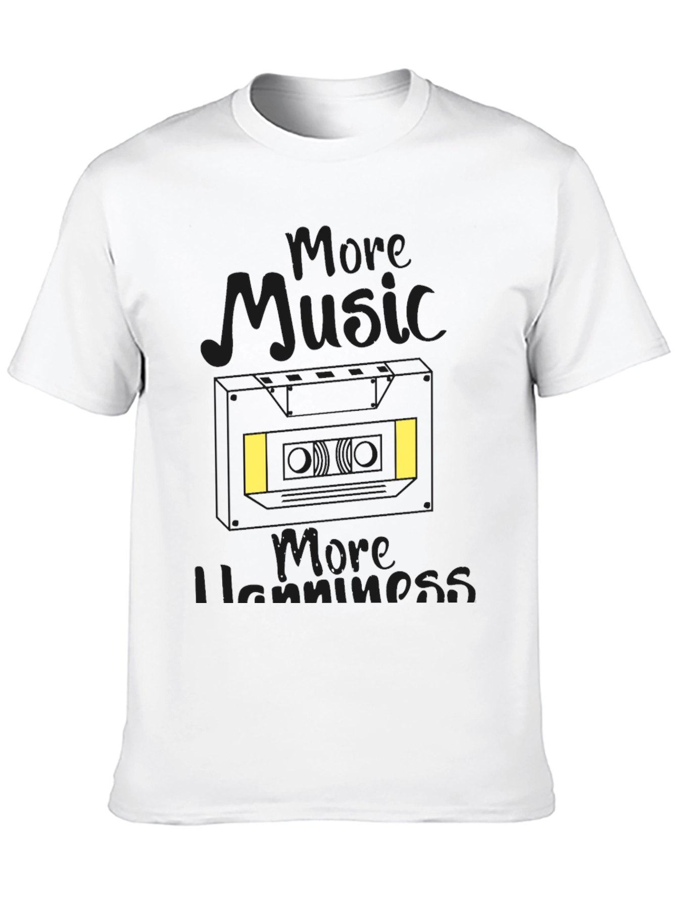 Black More Music More Happiness Black T-Shirt view 10