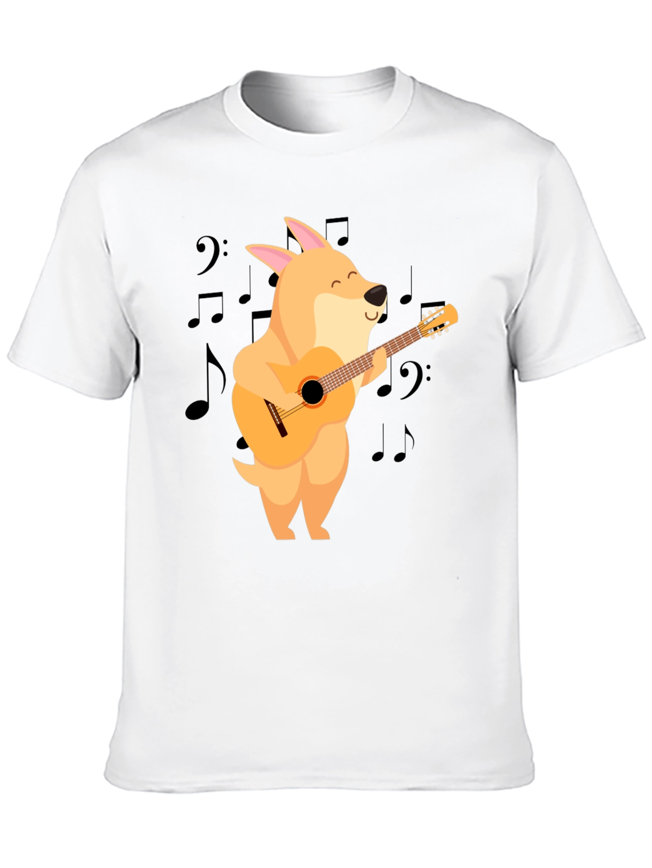 Black Dog Playing Guitar Black T-Shirt view 10