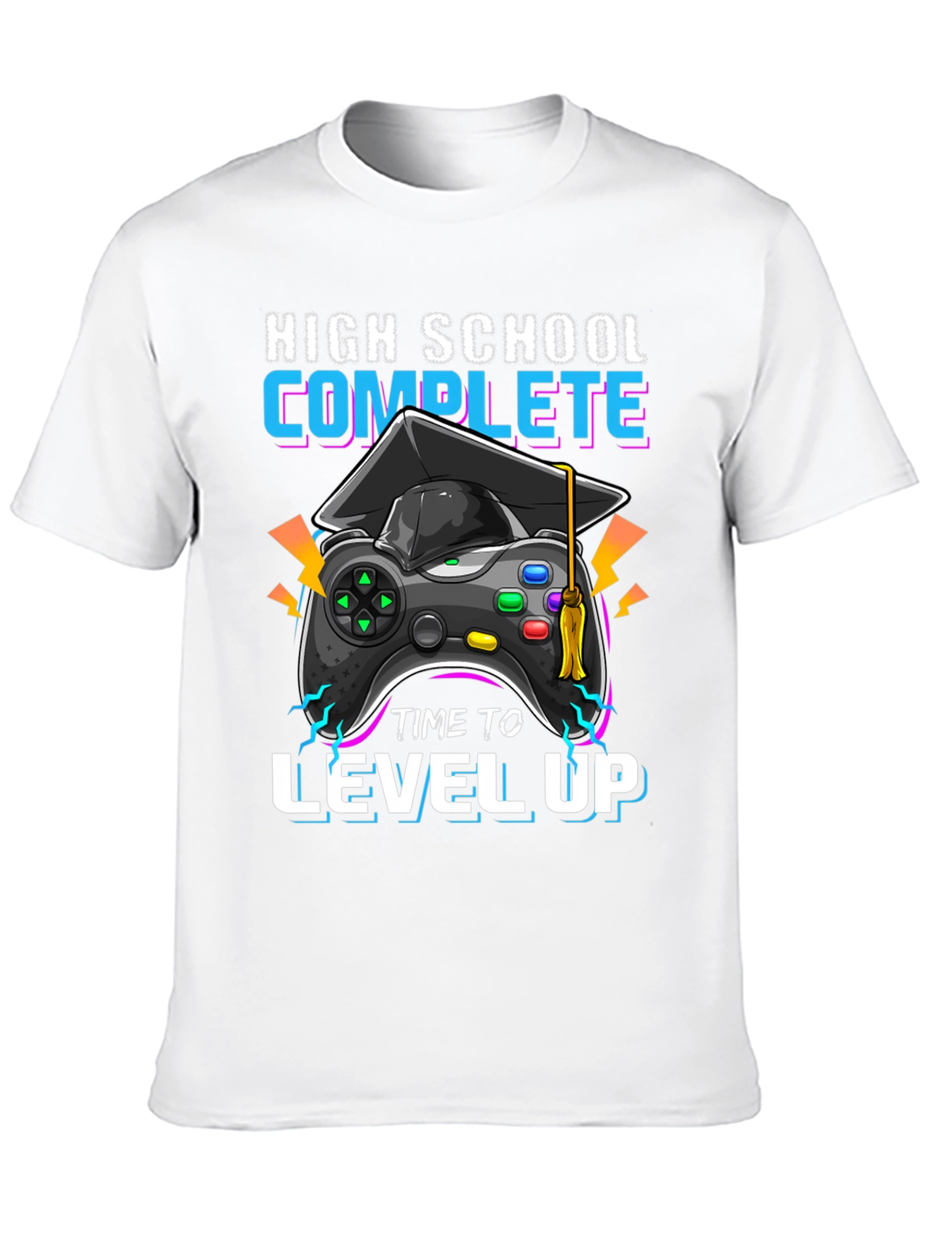 Black High School Complete Level Up Gamer T-Shirt view 10