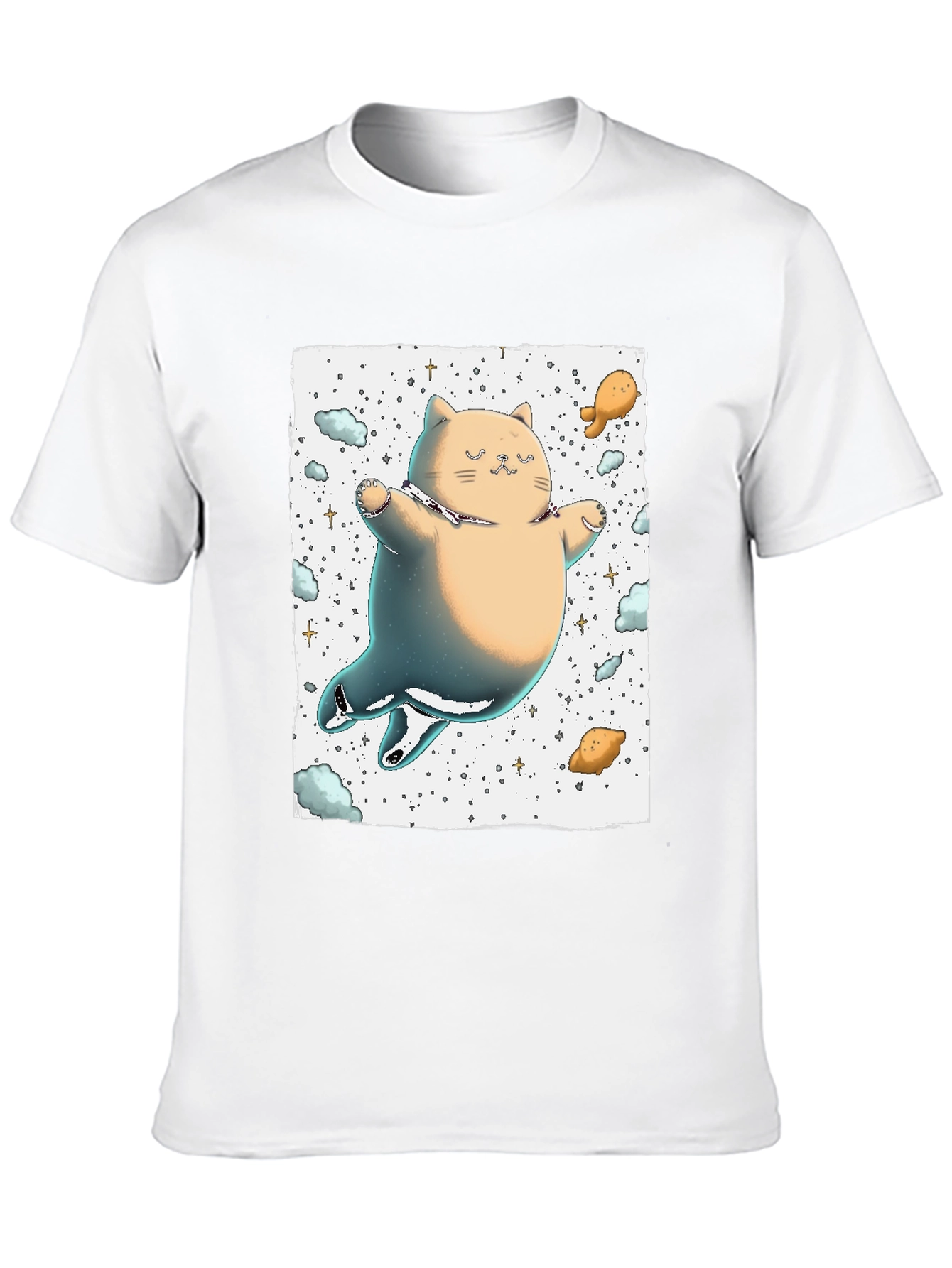 Black Space Cat T-Shirt - Adorable Feline in the Cosmos! view 10