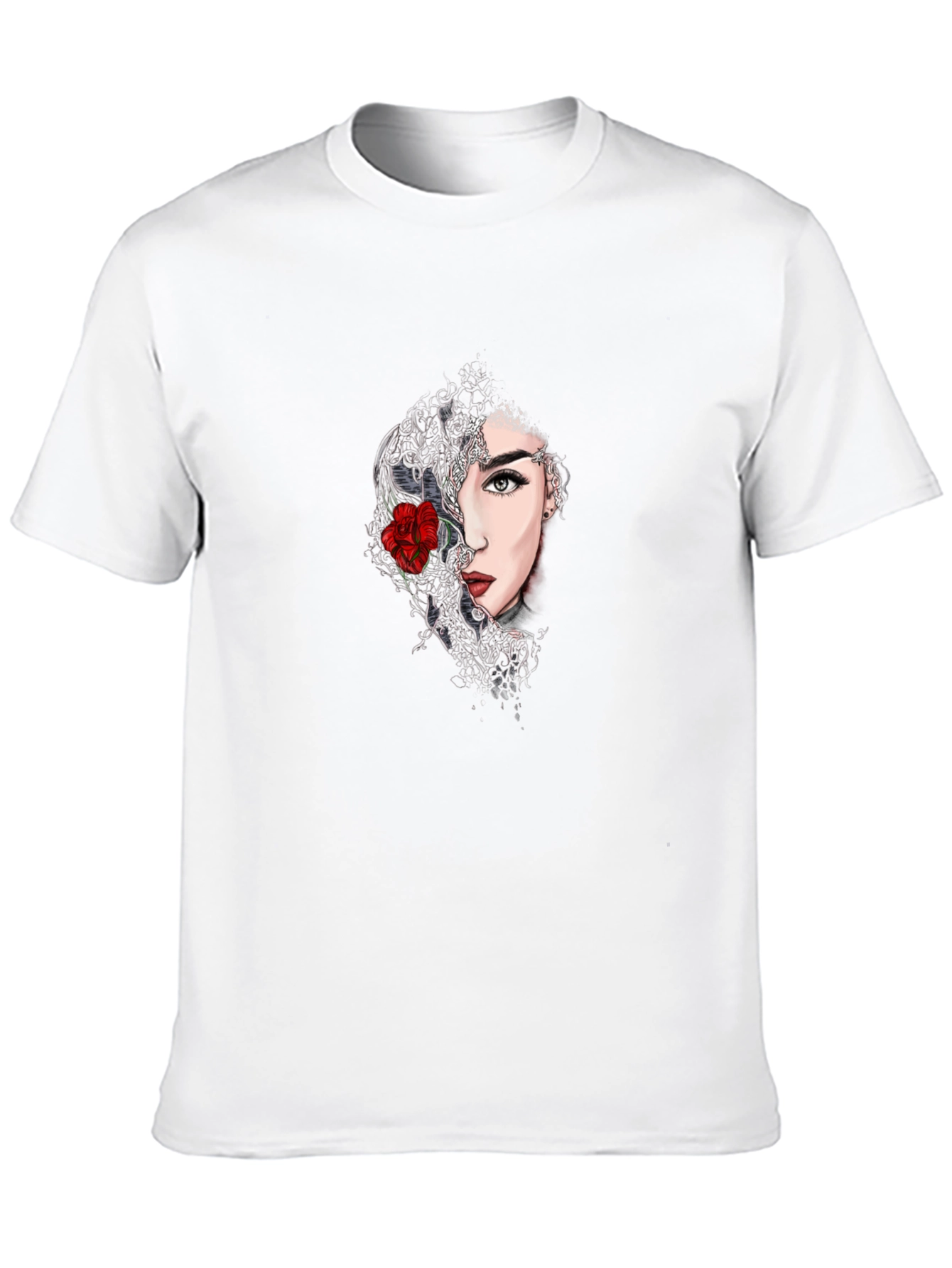 Black Woman With Rose Graphic Tee - Stylish Casual Top view 10
