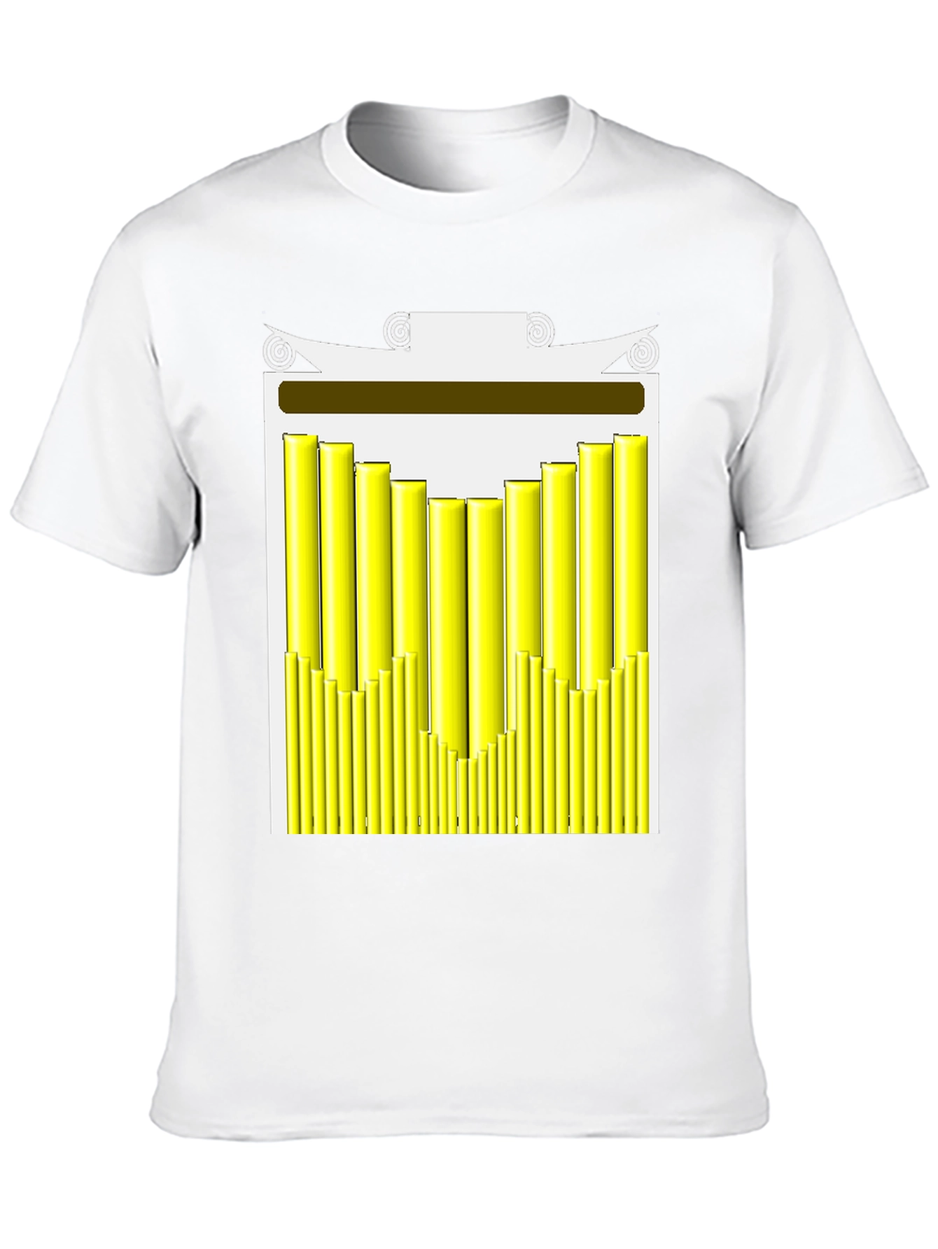 Black Abstract Graphic Tee - Modern Yellow Bars Design view 10