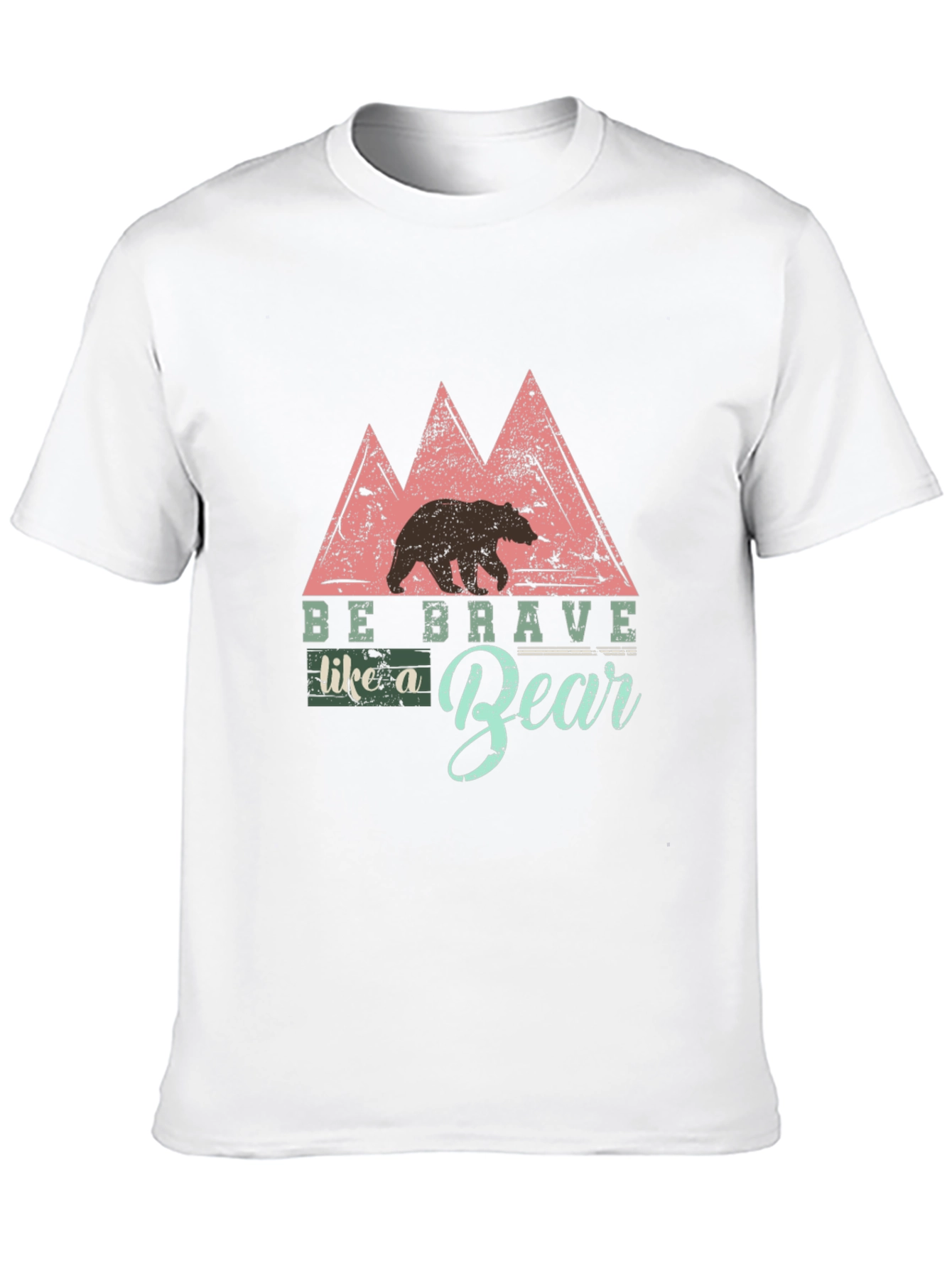Black Be Brave Like a Bear Black T-Shirt - Nature Inspired Design view 10