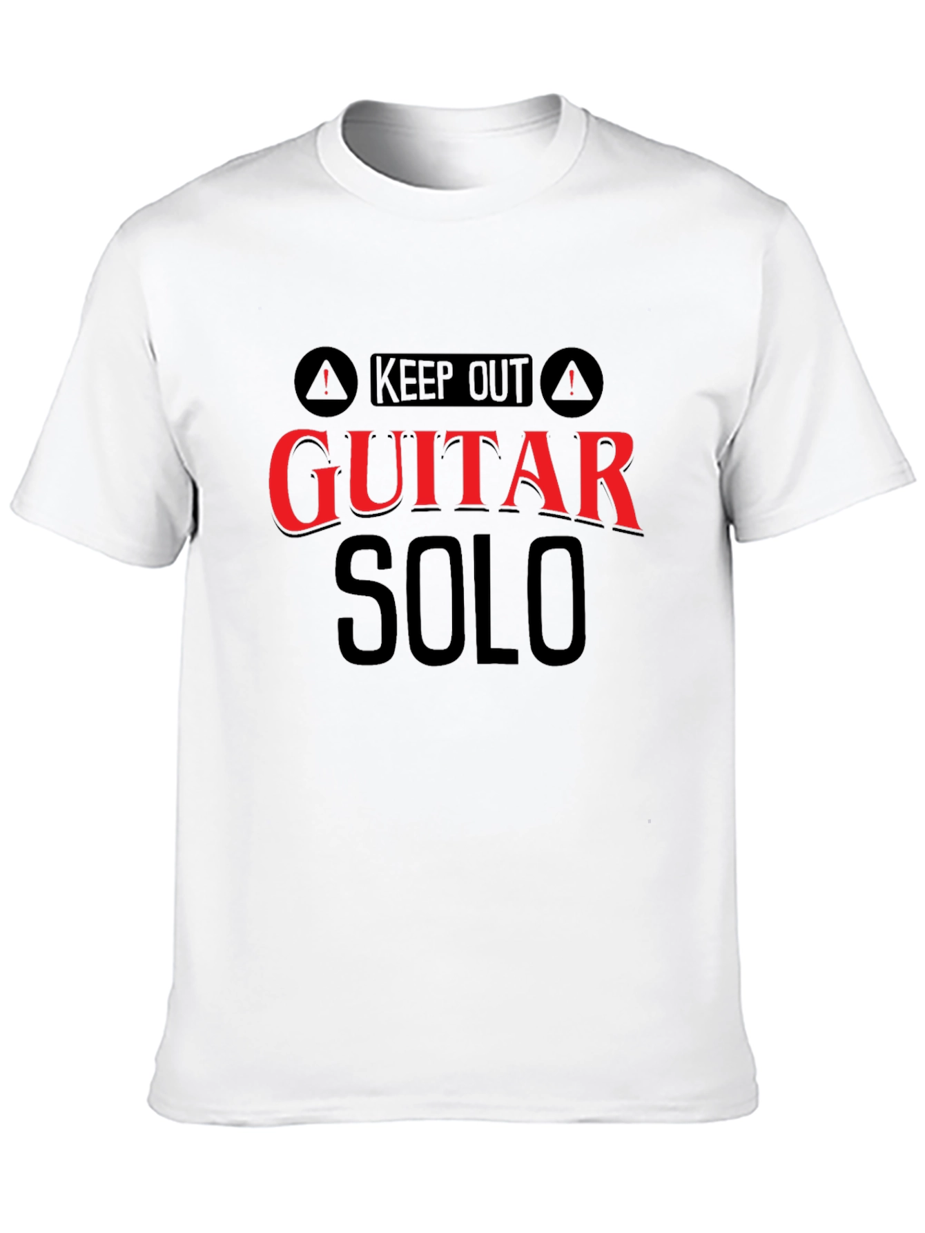 Black Keep Out Guitar Solo Funny Black T-Shirt view 10