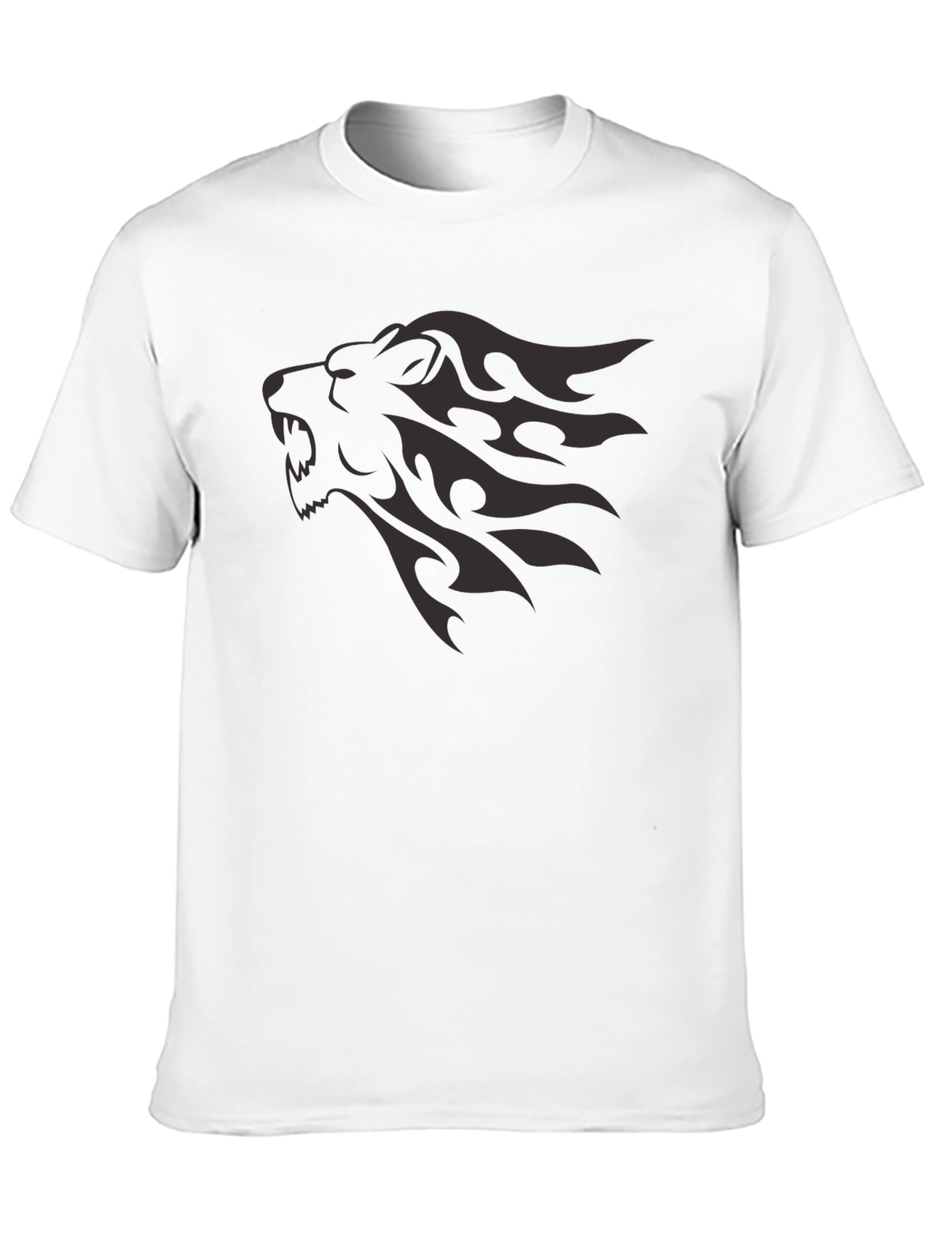 Black Lion Head Graphic Tee - Black view 10