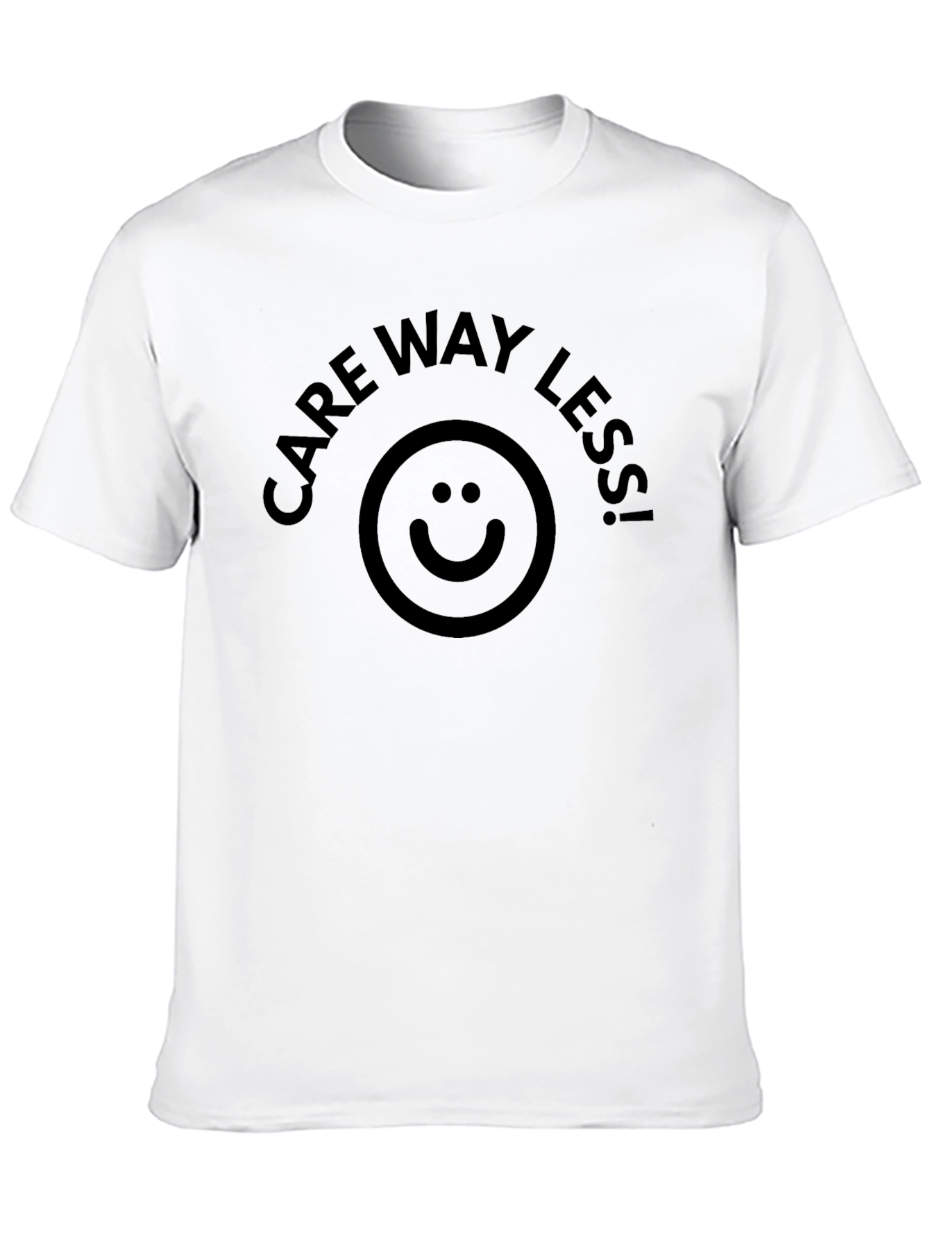 Black Care Way Less Black T-Shirt with Smiley Face Design view 10