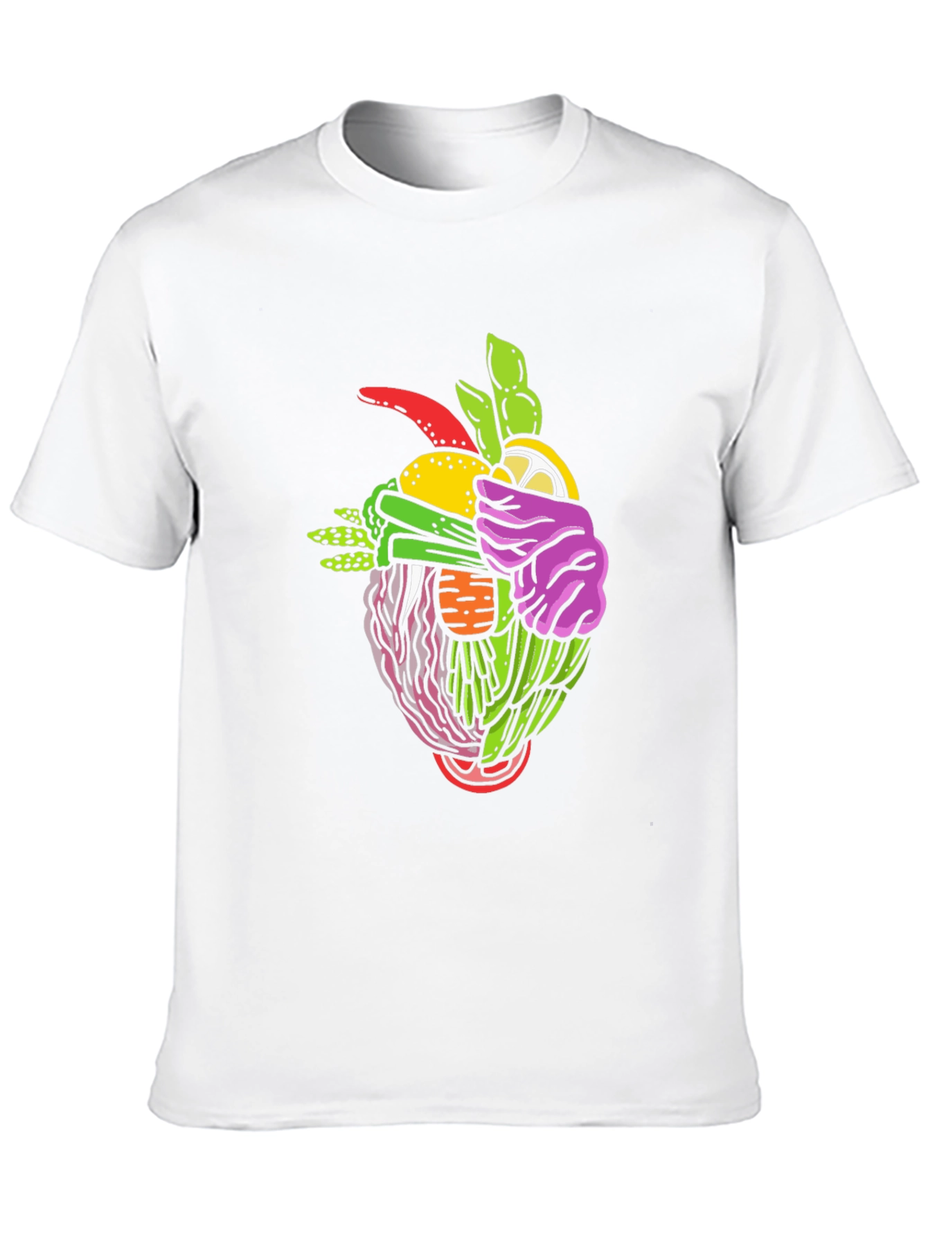 Black Vegetable Heart Graphic Tee - Modern Streetwear view 10