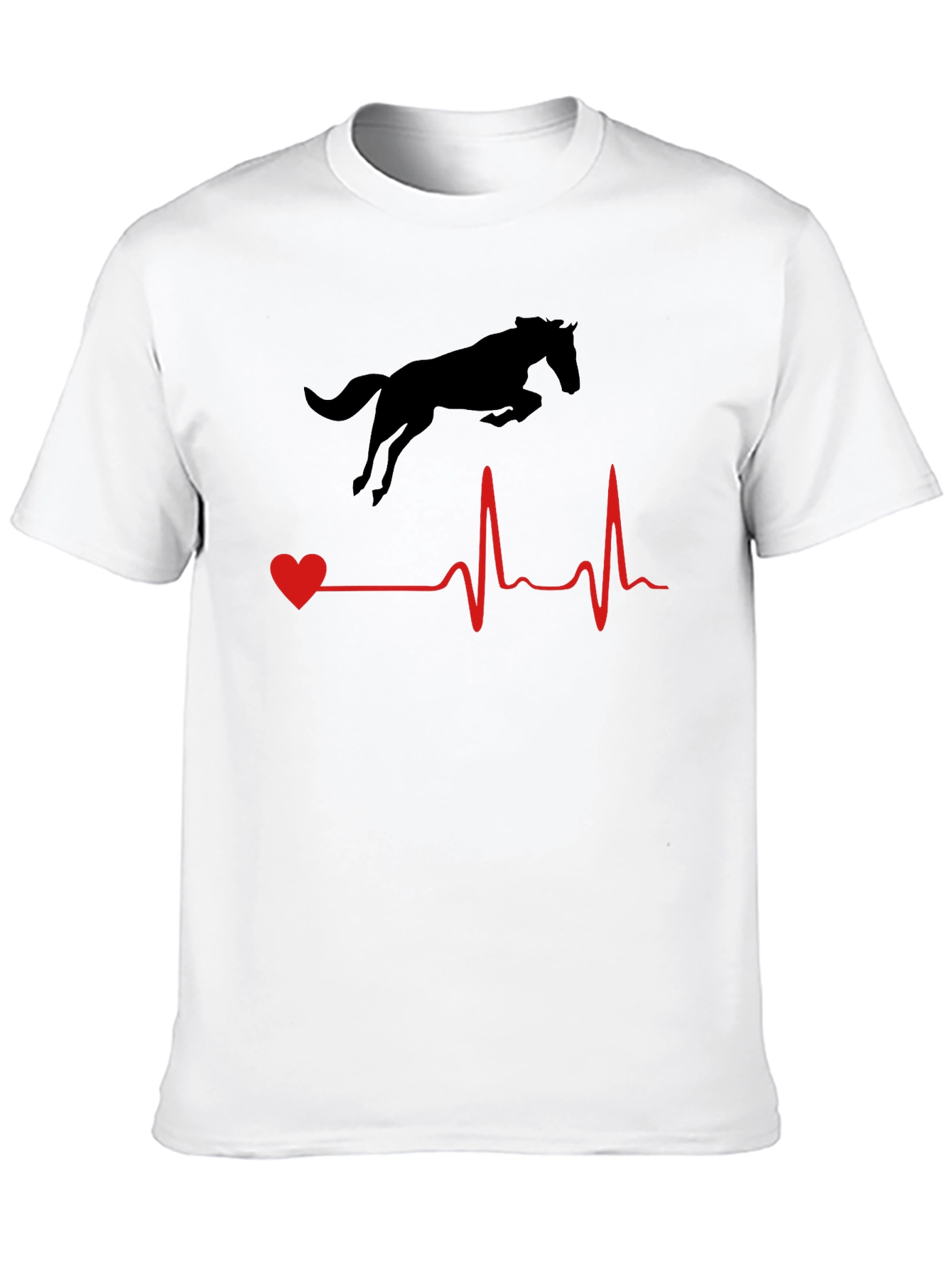 Black Horse Heartbeat Graphic Tee - Equestrian Lover Shirt view 10