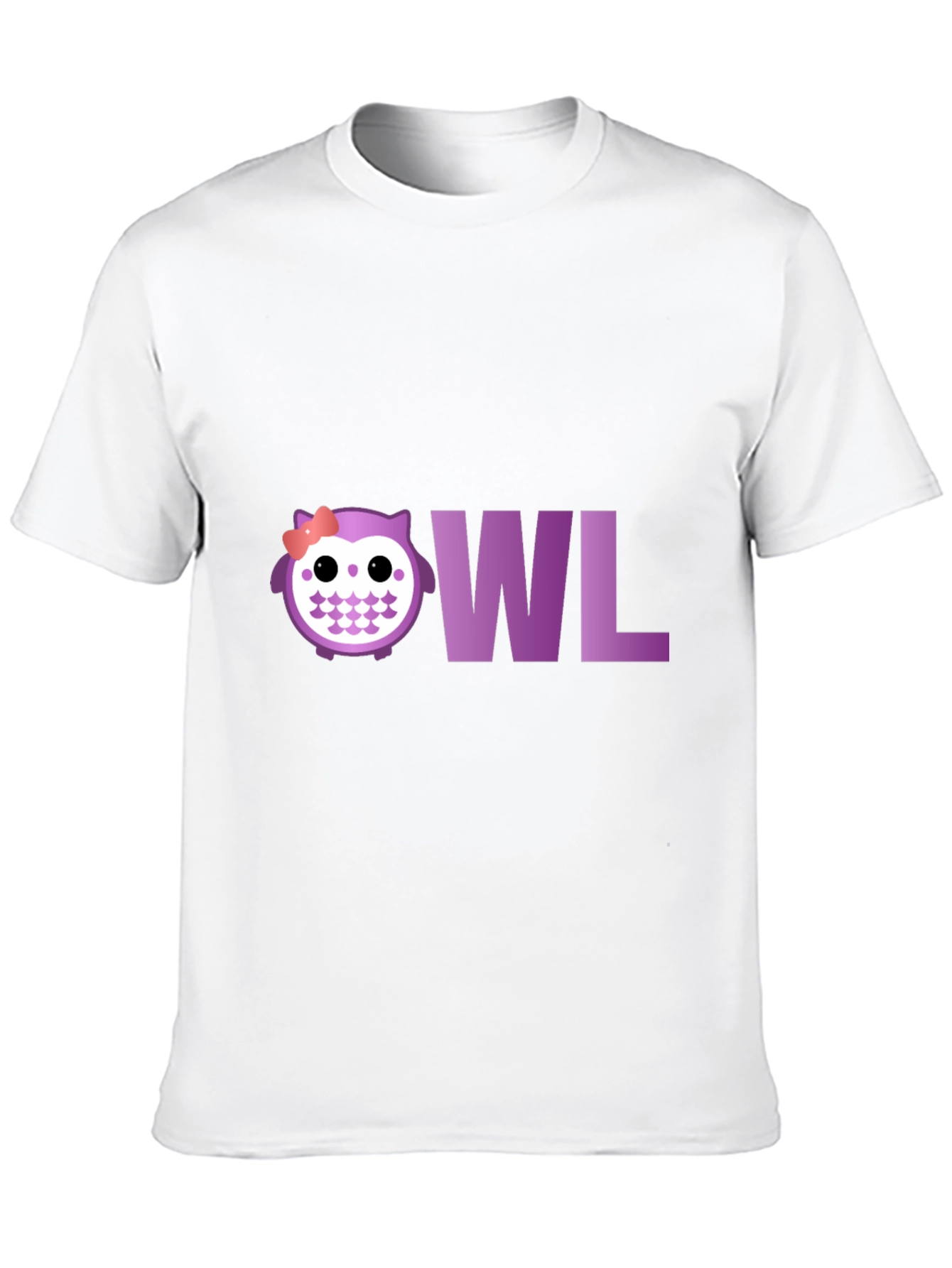 Black Cute Owl T-Shirt - Purple Graphic Tee view 10
