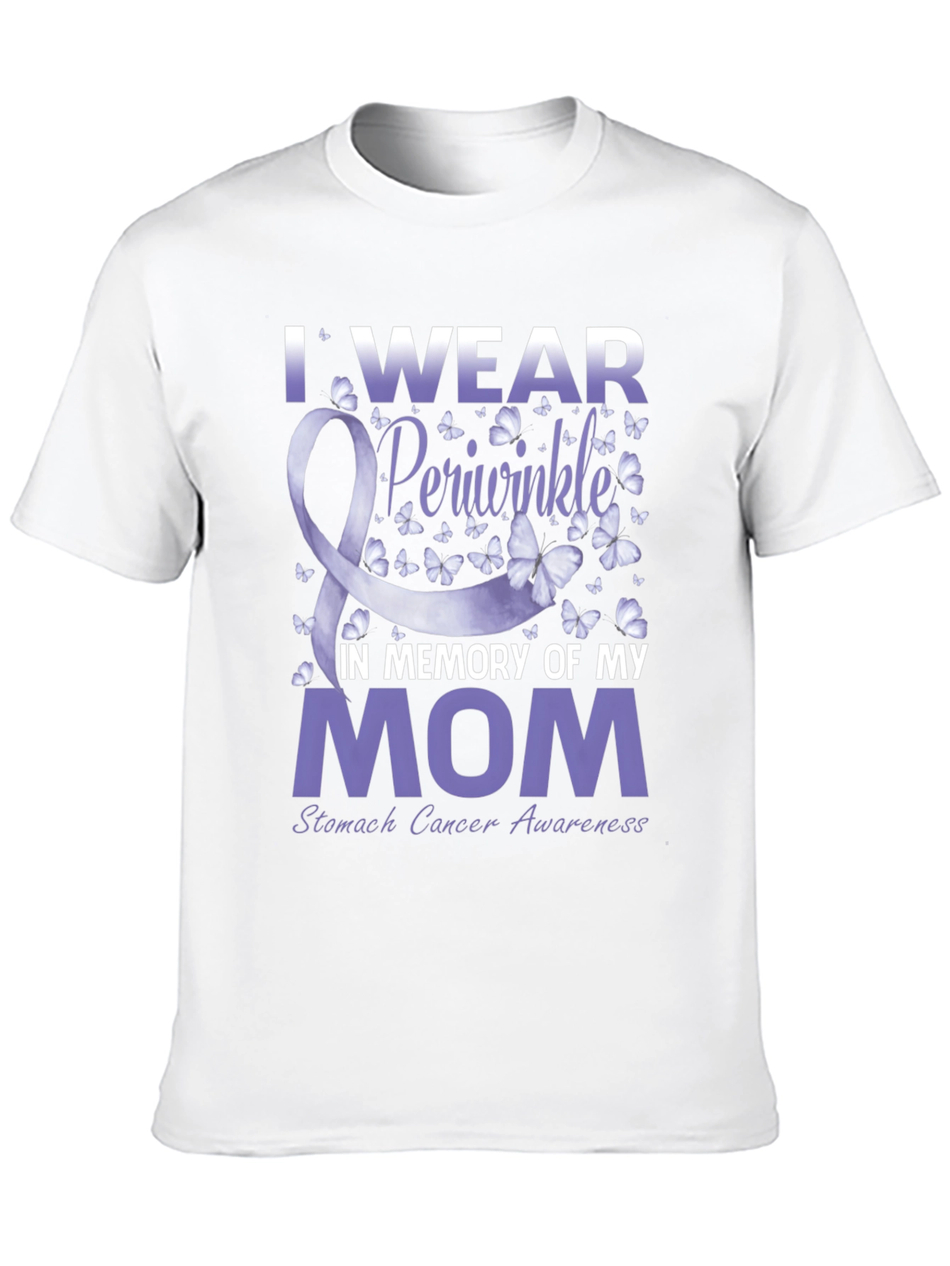Black I Wear Periwinkle Stomach Cancer Awareness T-Shirt view 10