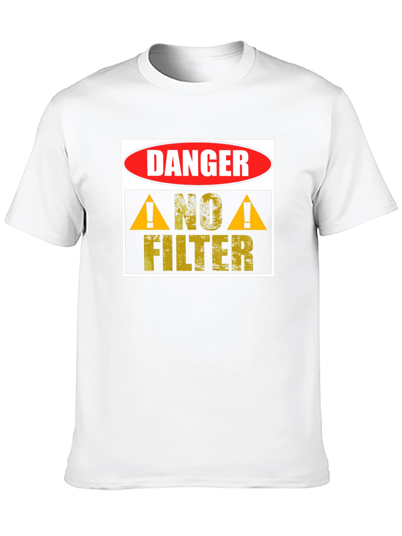 Black Danger No Filter Graphic T-Shirt view 10
