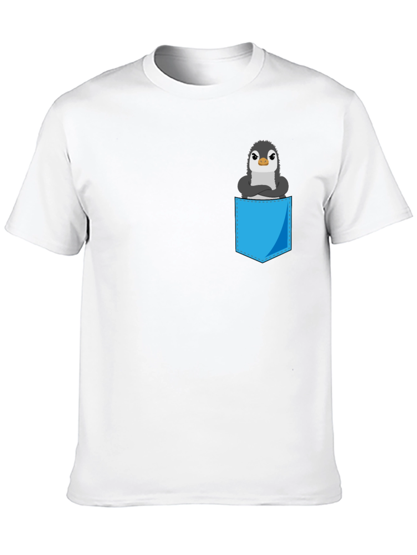 Black Penguin Pocket T-Shirt - Cute Graphic Tee view 10