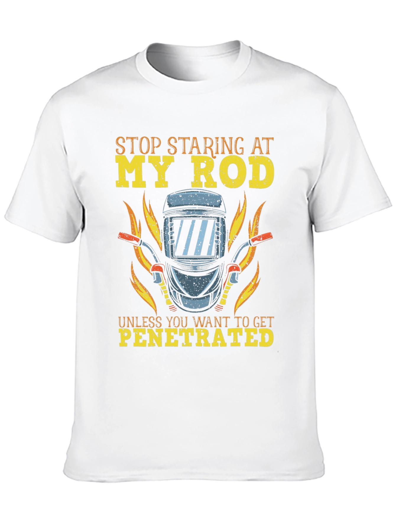 Black Funny Welder T-Shirt - Stop Staring My Rod view 10