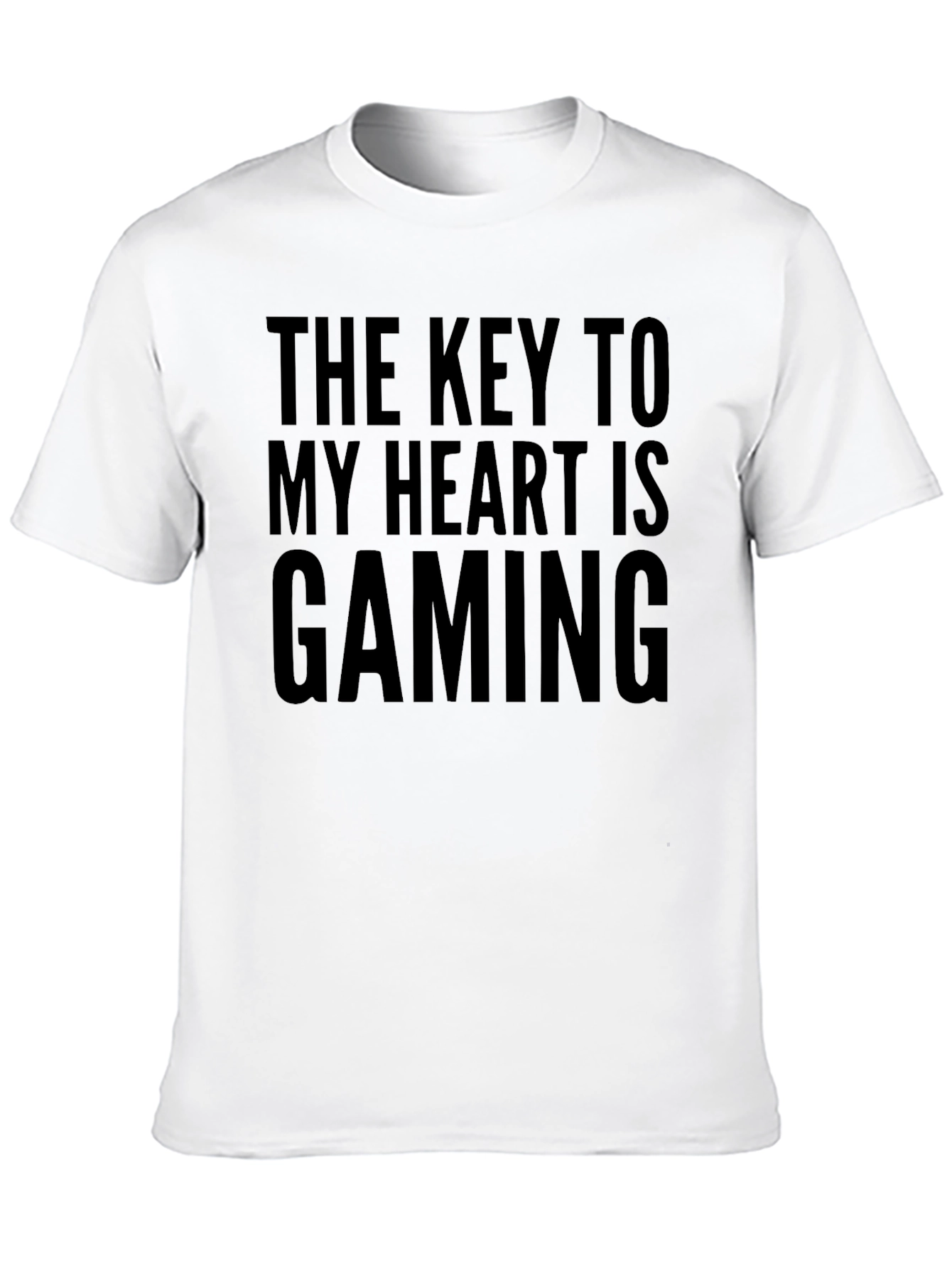 Black Gamer T-Shirt: "The Key to My Heart is Gaming" view 10