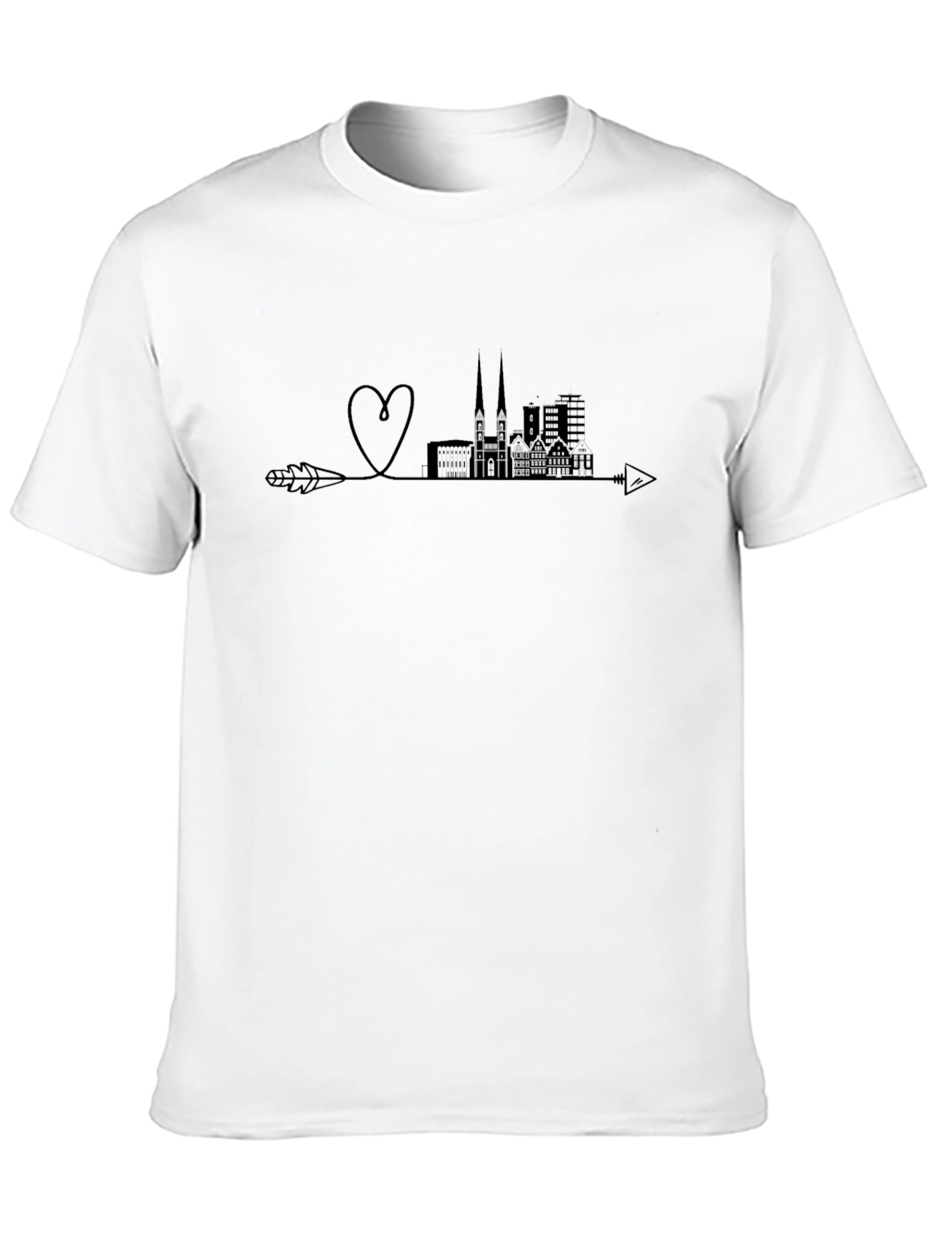 Black City Skyline Arrow T-Shirt view 10