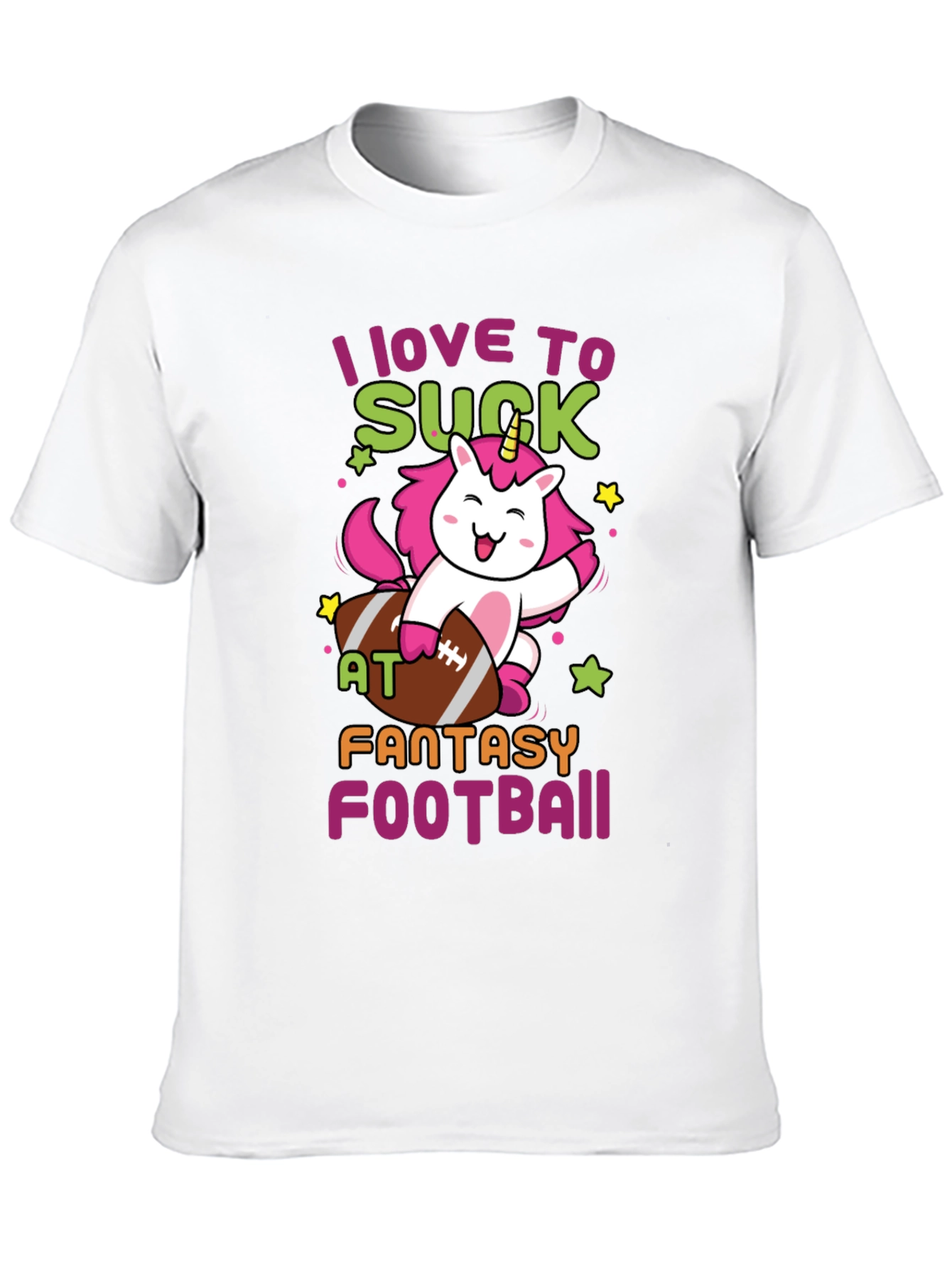 Black Unicorn Fantasy Football T-Shirt - I Love To Suck At... view 10
