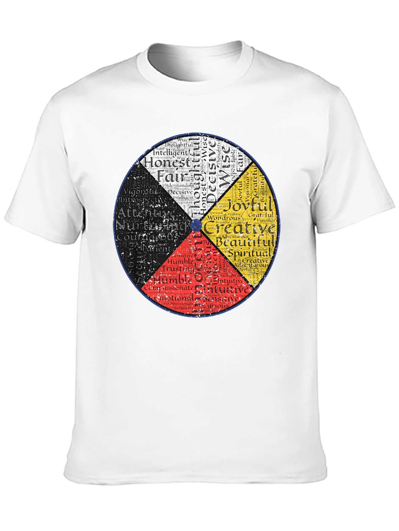 Black Medicine Wheel Black T-Shirt: Indigenous Wisdom Design view 10