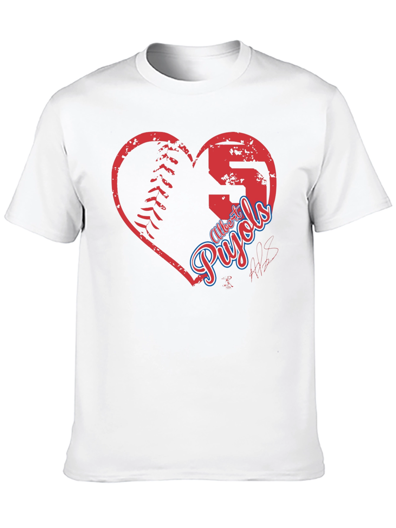 Black Albert Pujols Baseball Heart T-Shirt view 10