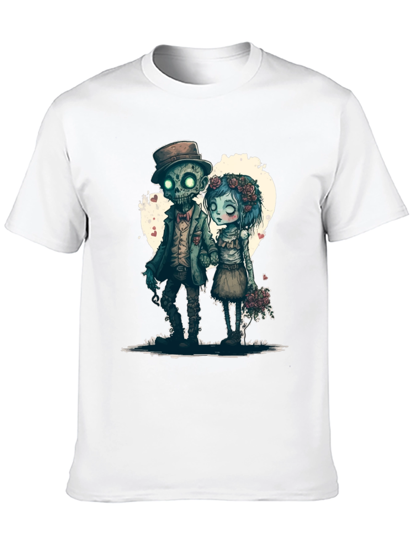 Black Zombie Love T-Shirt - Heart Graphic Tee view 10