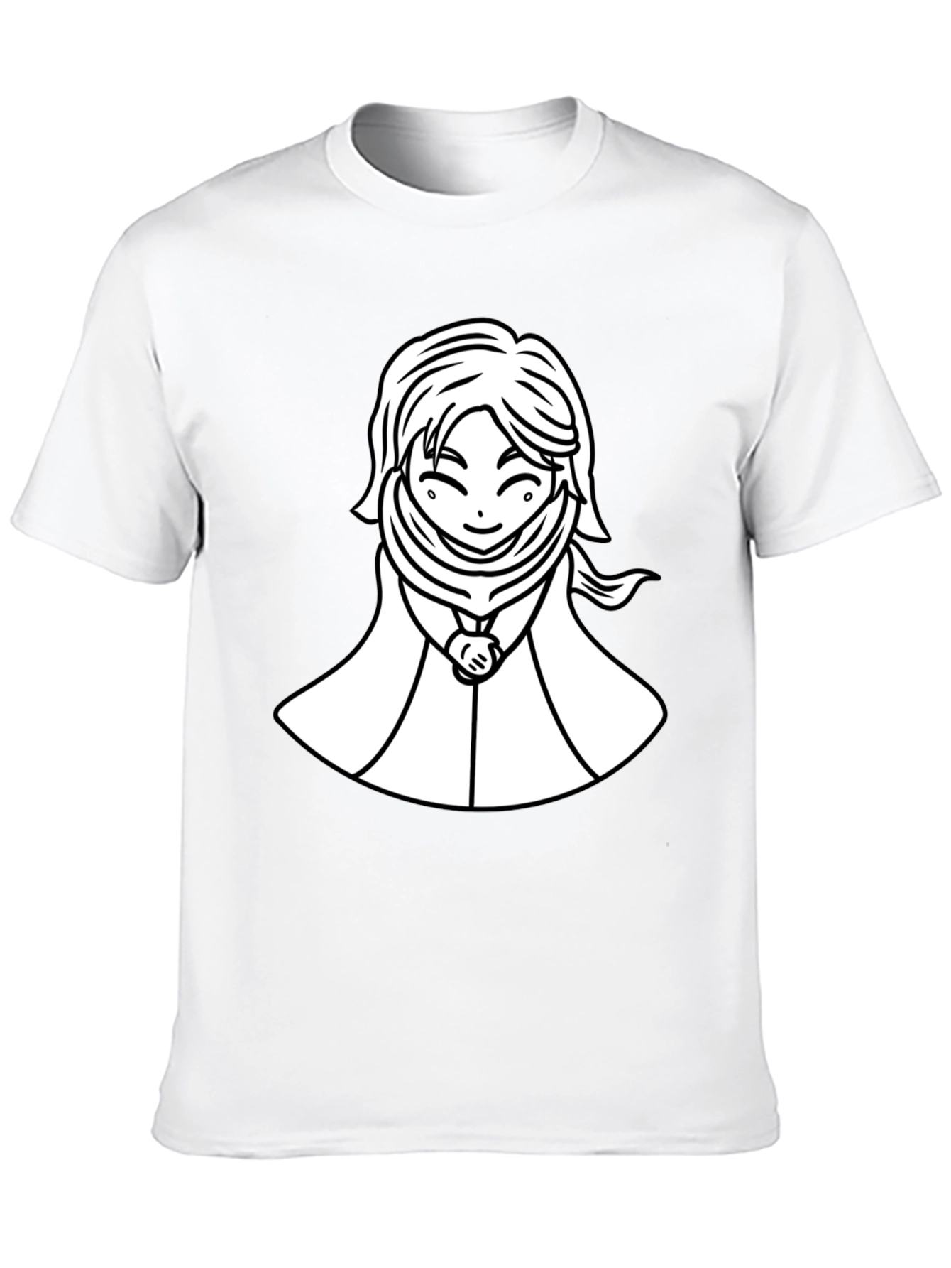 Black Anime Style Graphic Tee - Black Cotton T-Shirt view 10