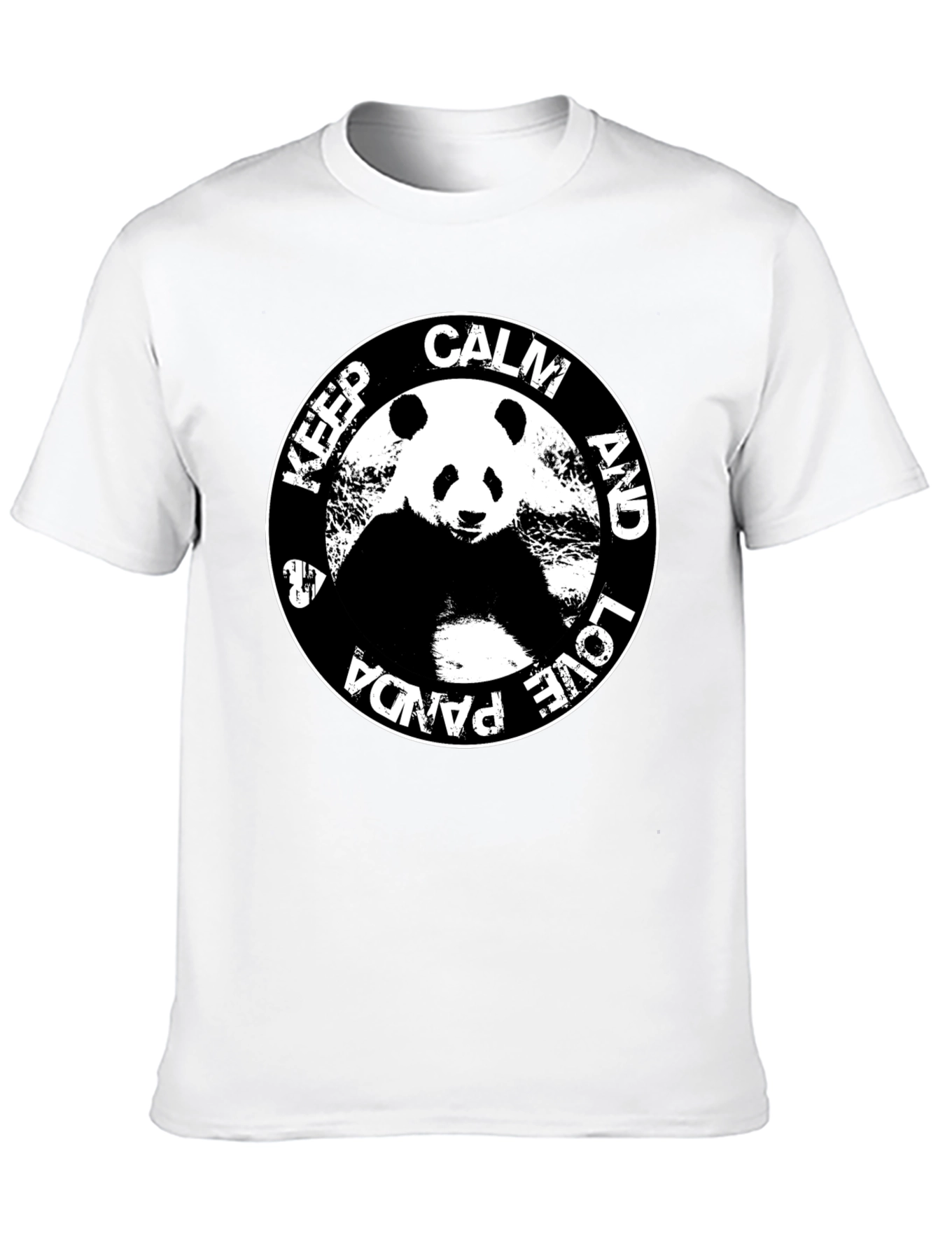 Black Keep Calm & Love Panda T-Shirt - Black Cotton Tee view 10