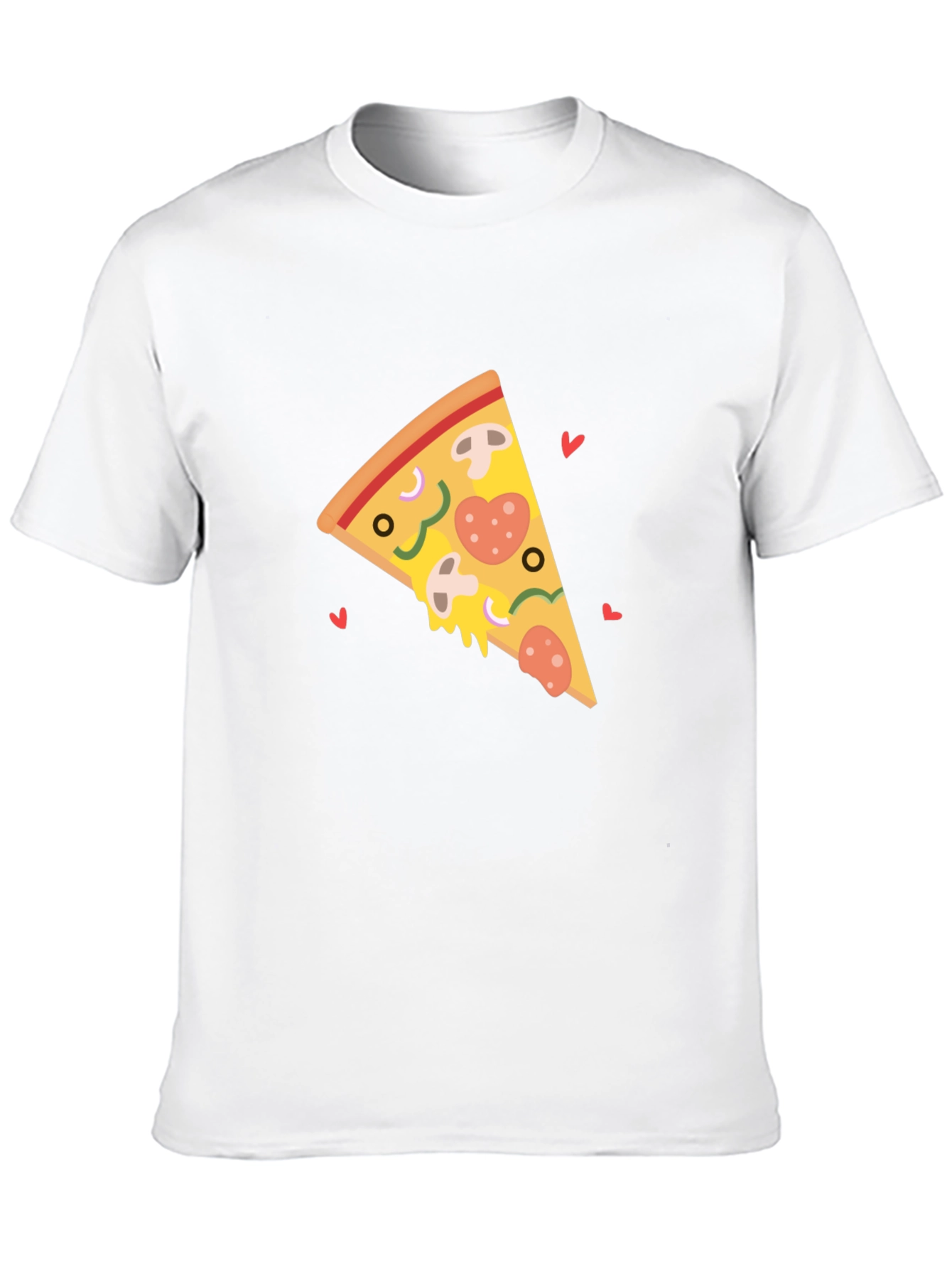 Black Pizza Slice Heart Black T-Shirt view 10