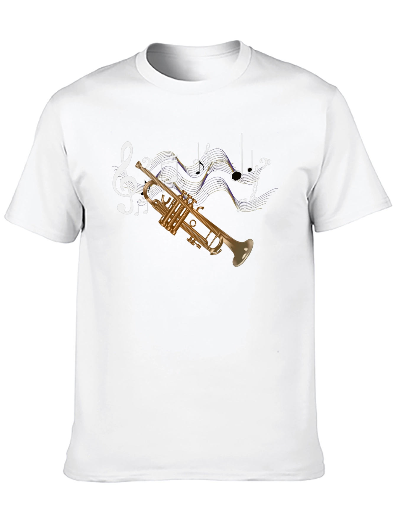 Black Trumpet & Music Note Graphic Tee view 10
