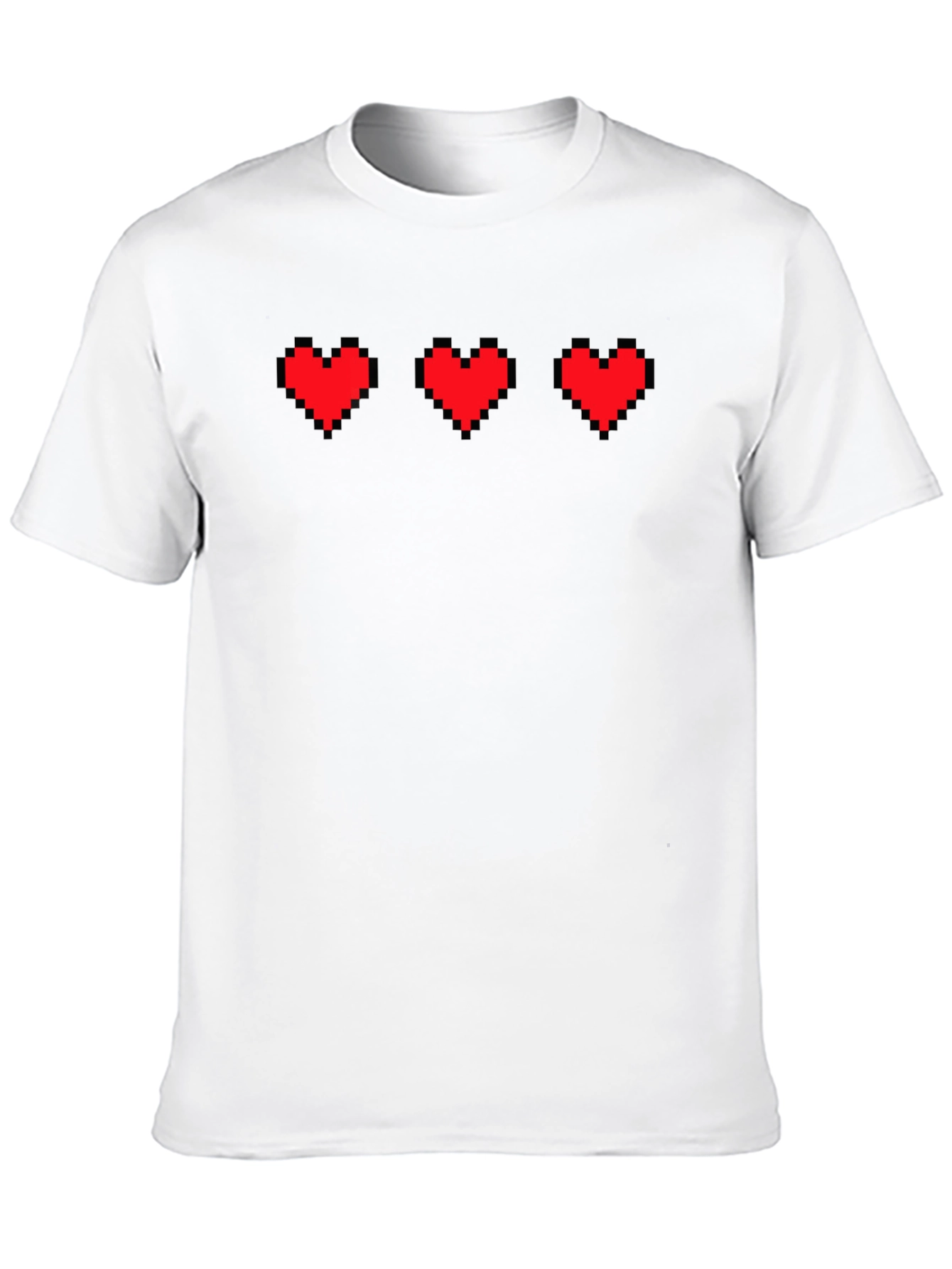 Black Pixel Heart Gamer Tee - Black Graphic T-Shirt view 10