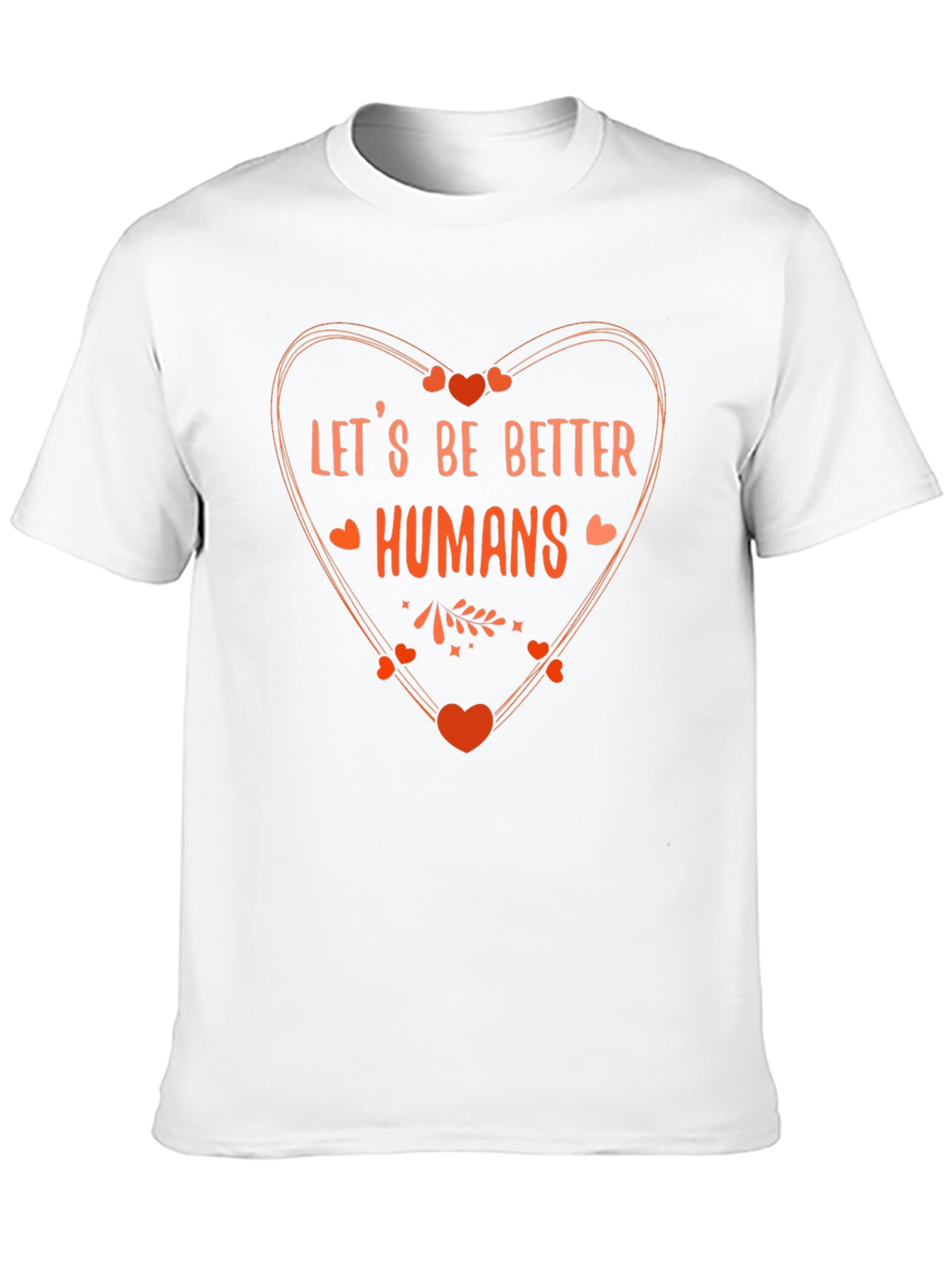 Black Let's Be Better Humans Graphic Tee - Heart Design view 10