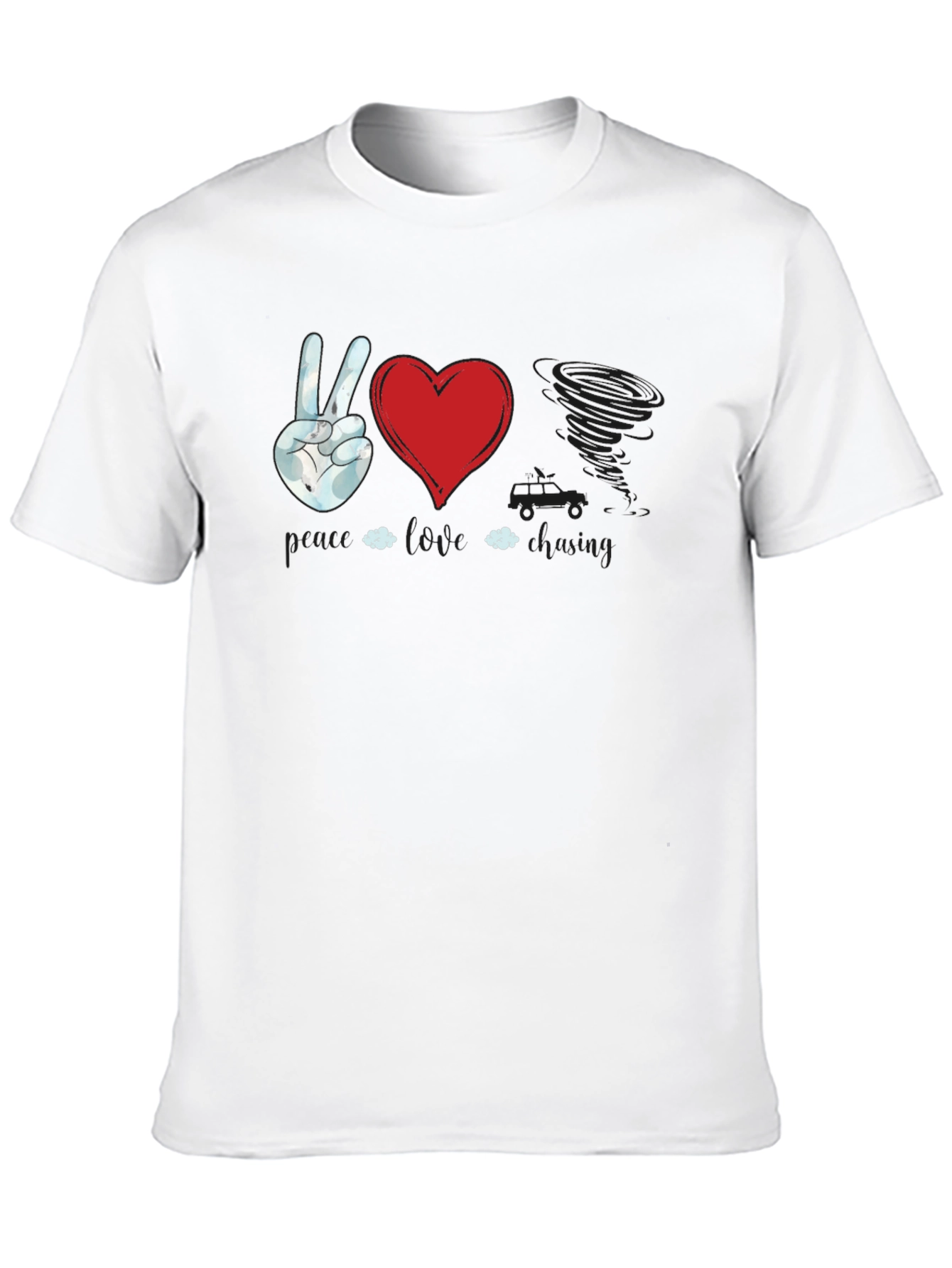 Black Peace Love Twister T-Shirt | Unique Graphic Tee view 10